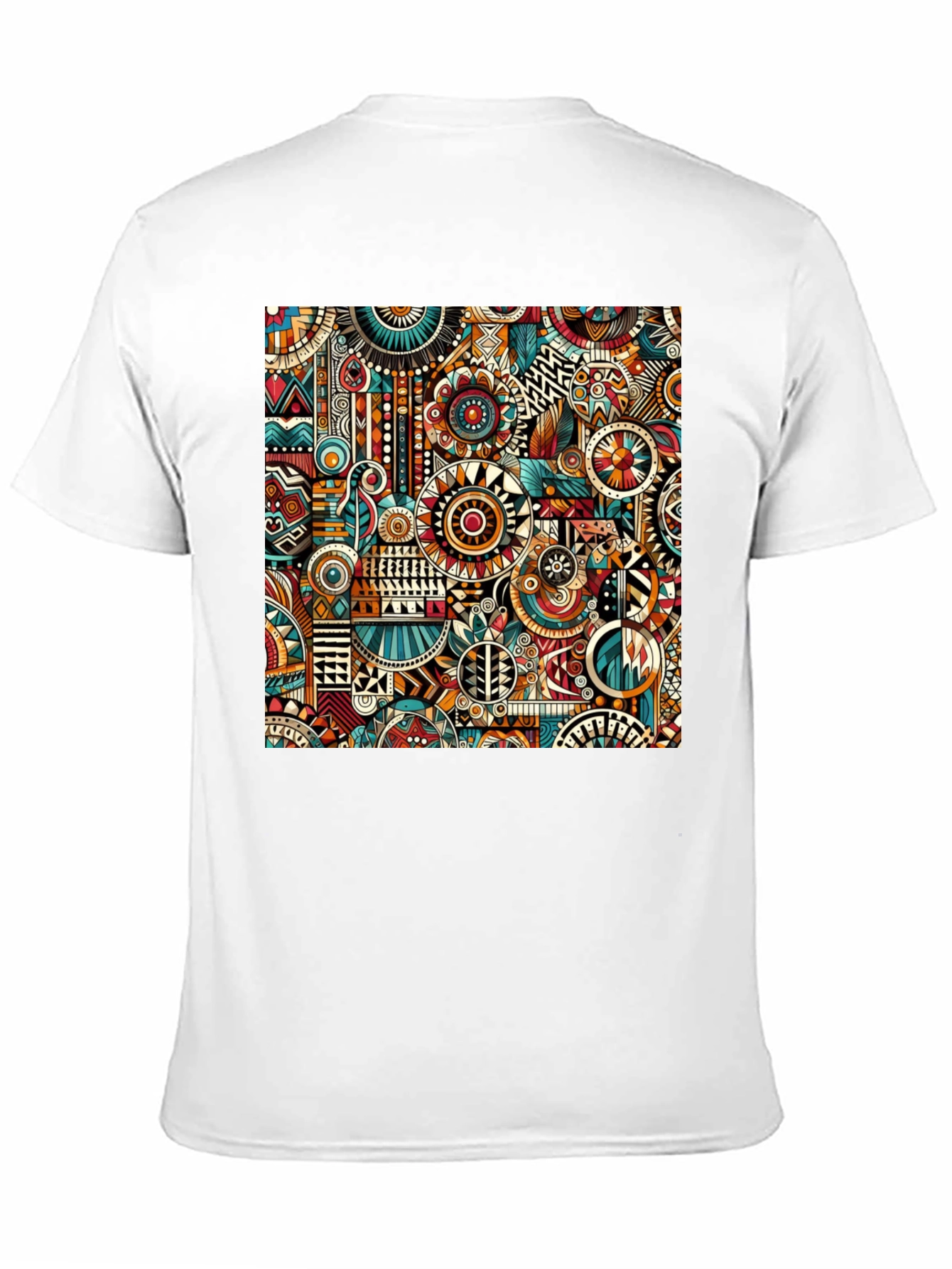 Abstract Tribal Print Mens Black T-Shirt