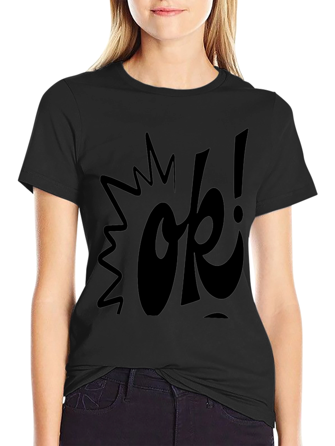 Ok! Graphic T-Shirt - Black Casual Tee