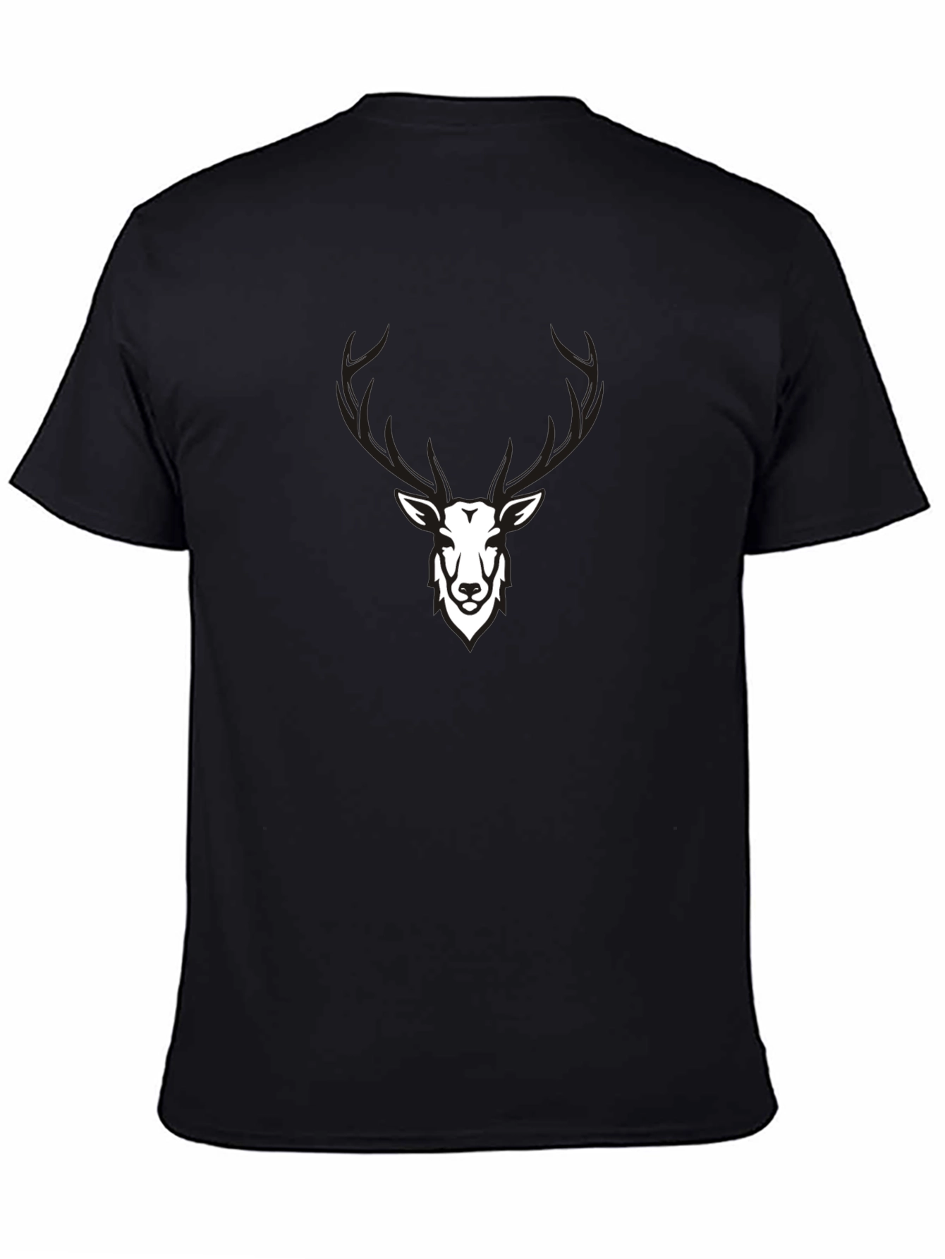 Mens Black Deer Graphic T-Shirt