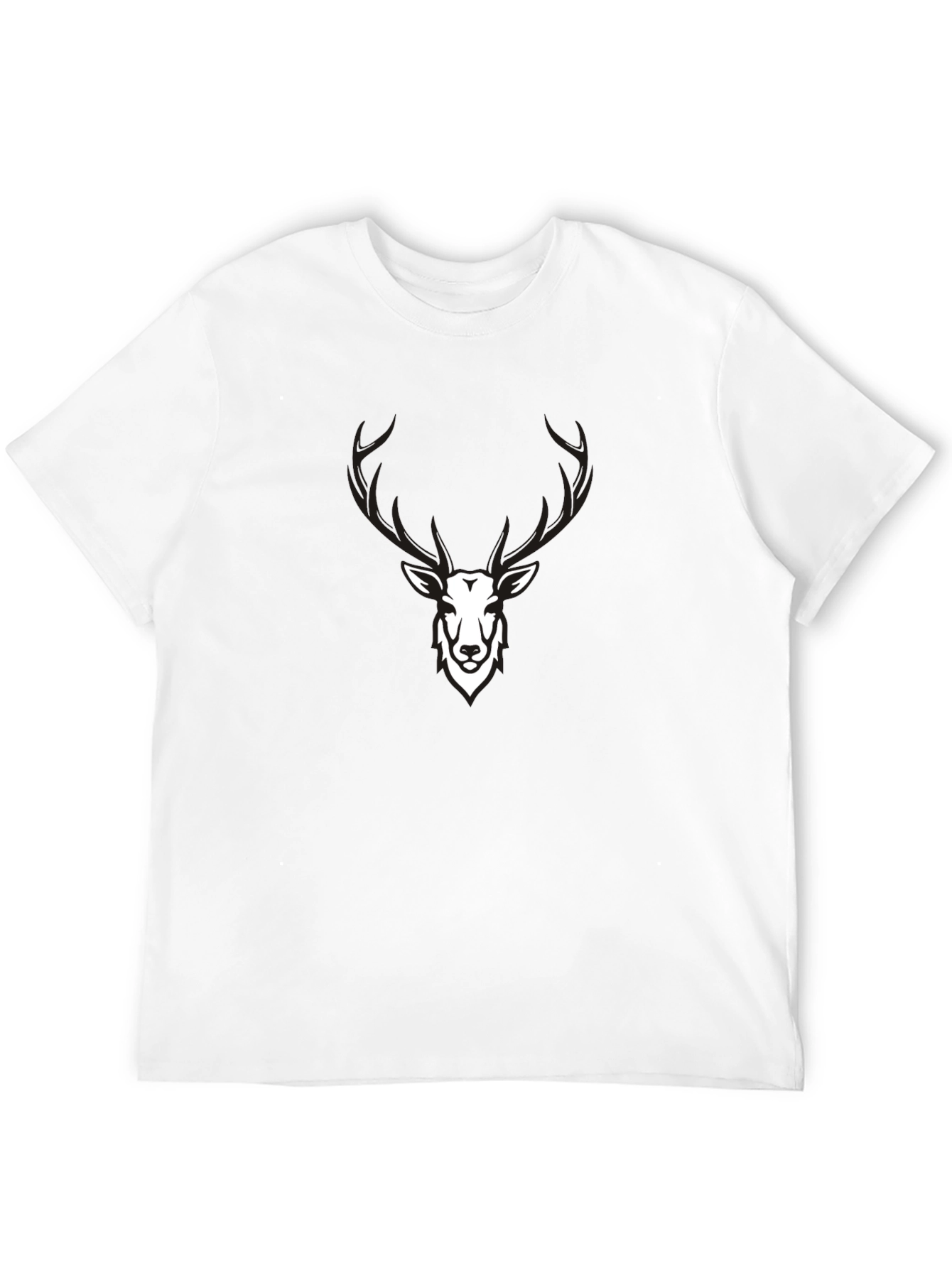 Mens Black Deer Graphic T-Shirt