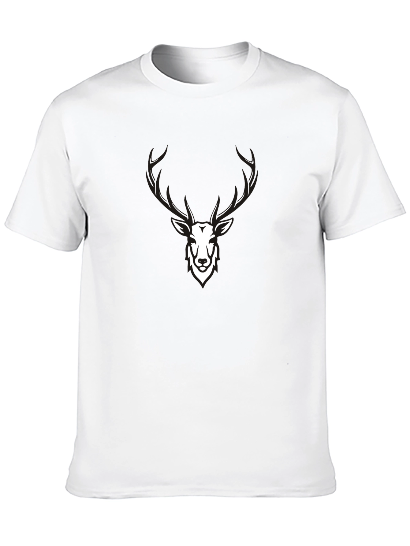 Mens Black Deer Graphic T-Shirt
