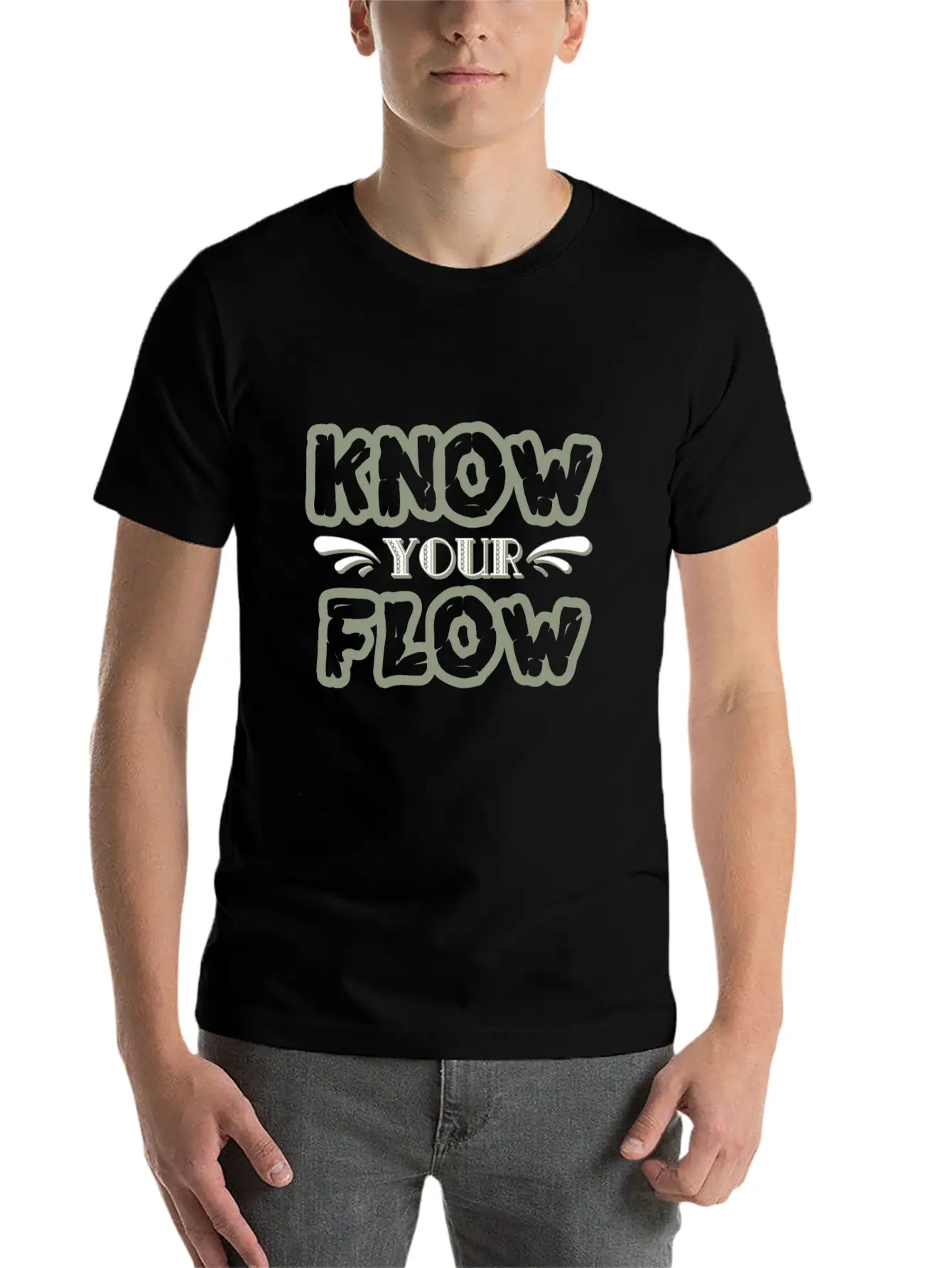 "Know Your Flow" Cute And Sensible Tee Design. Unisex Casual T-Shirt – Clean Design For Daily Comfort