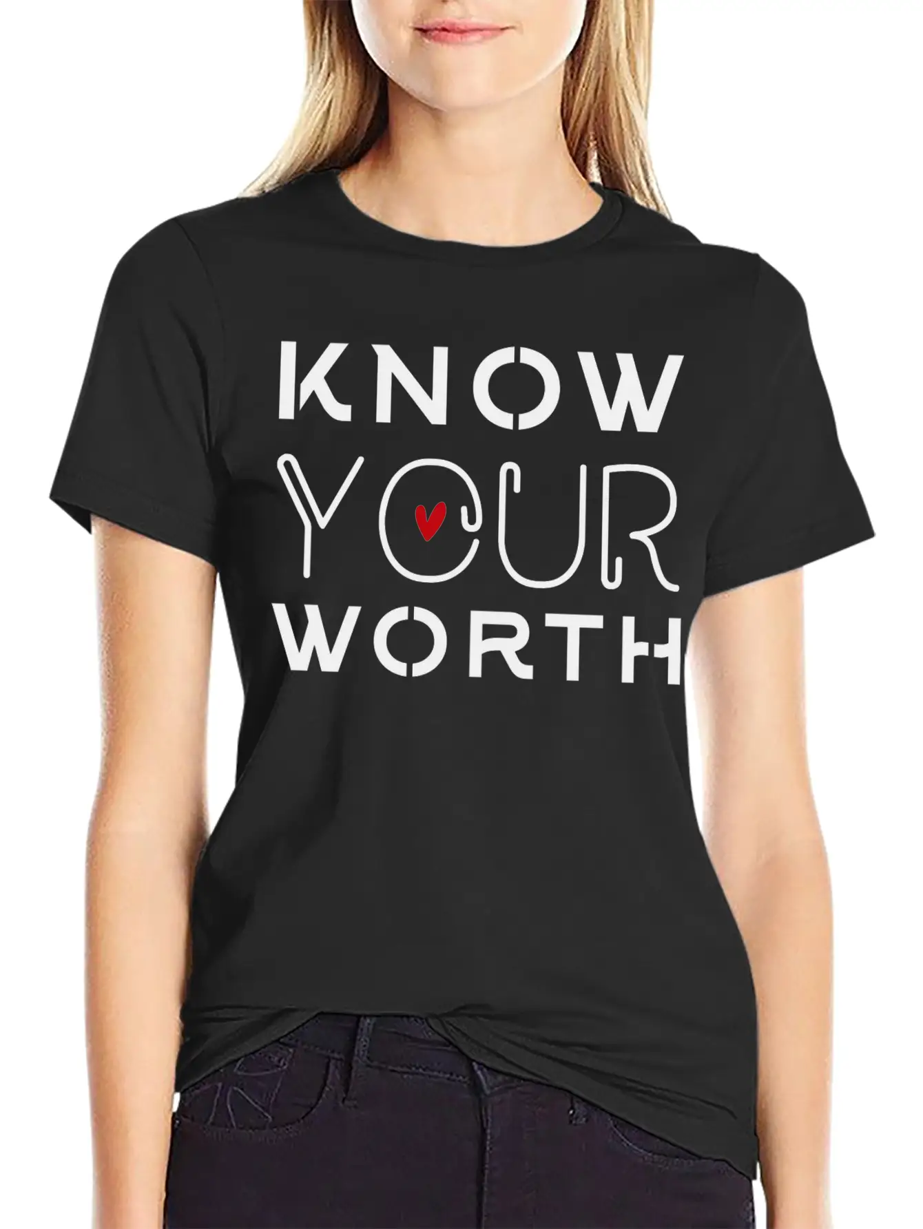 Know Your Worth Timeless Short Sleeve Tee – Comfy And Minimalist Design