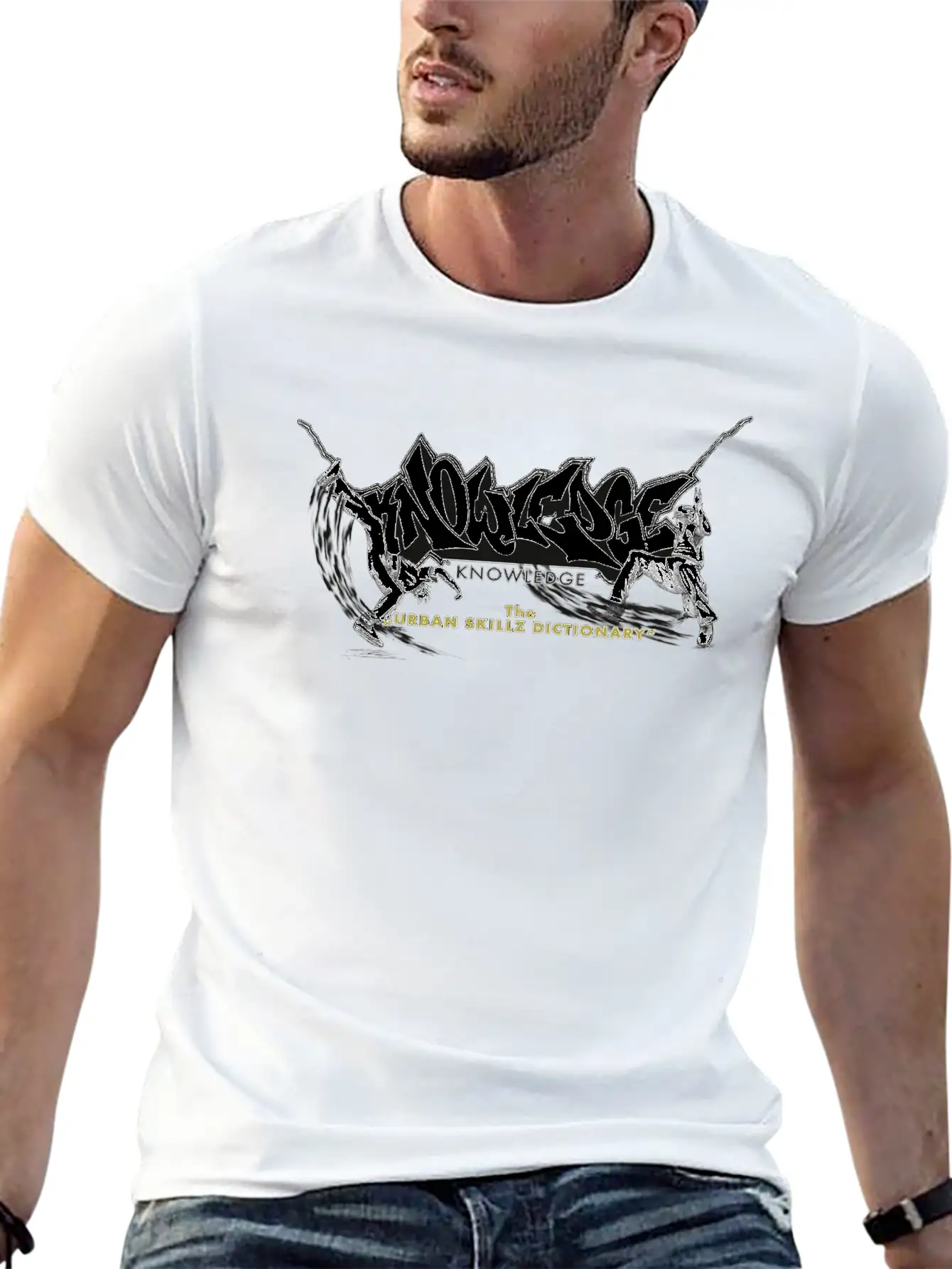 KNOWLEDGE - The Urban Skillz Dictionary - Promo Sh Basic Graphic T-Shirt – Daily Comfort In Soft Cotton