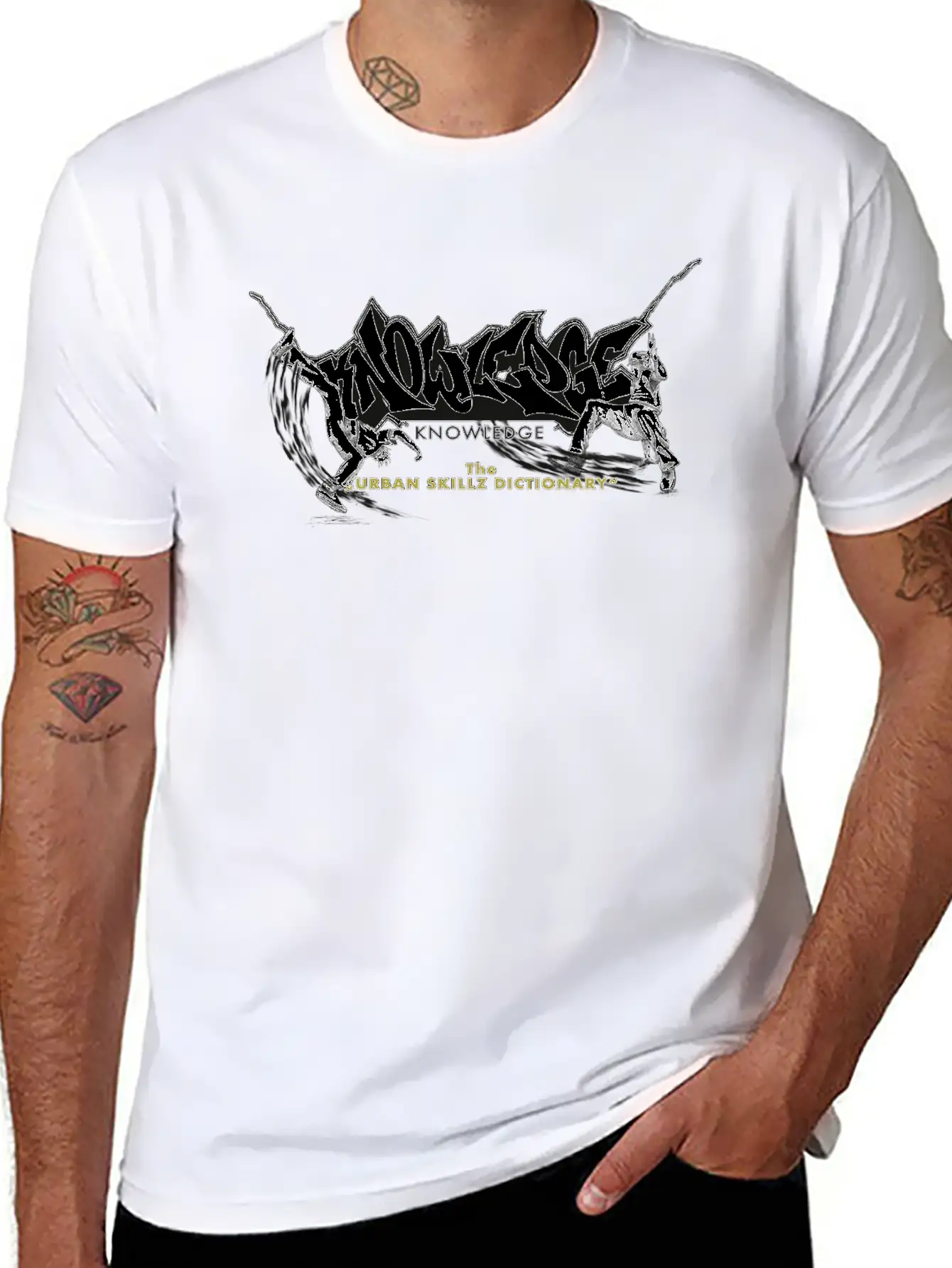 KNOWLEDGE - The Urban Skillz Dictionary - Promo Sh Basic Graphic T-Shirt – Daily Comfort In Soft Cotton