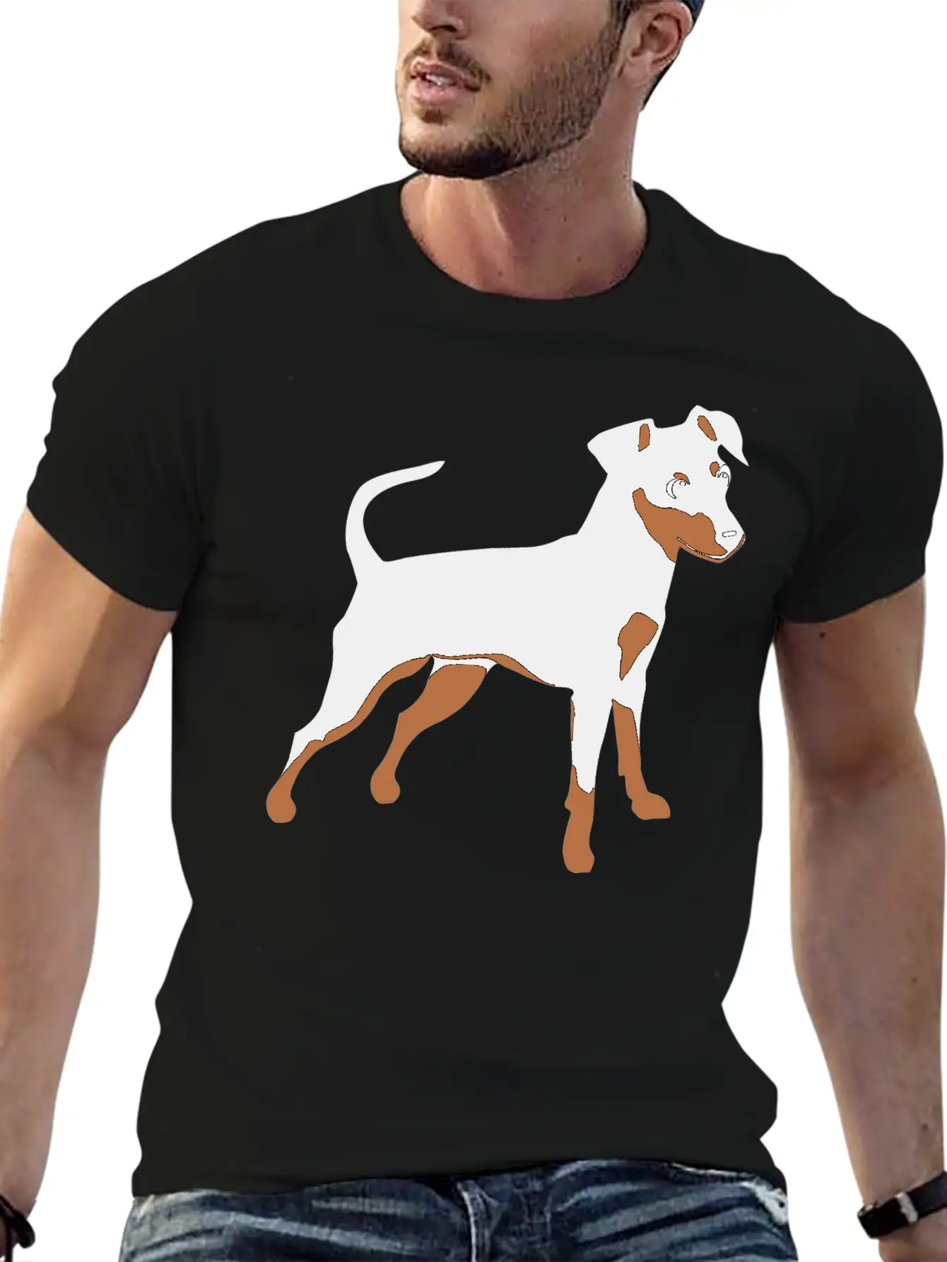 Kookie Cartoon Miniature Pinscher Natural Unisex Short Sleeve Soft Cotton T-Shirt – Casual Everyday Wear