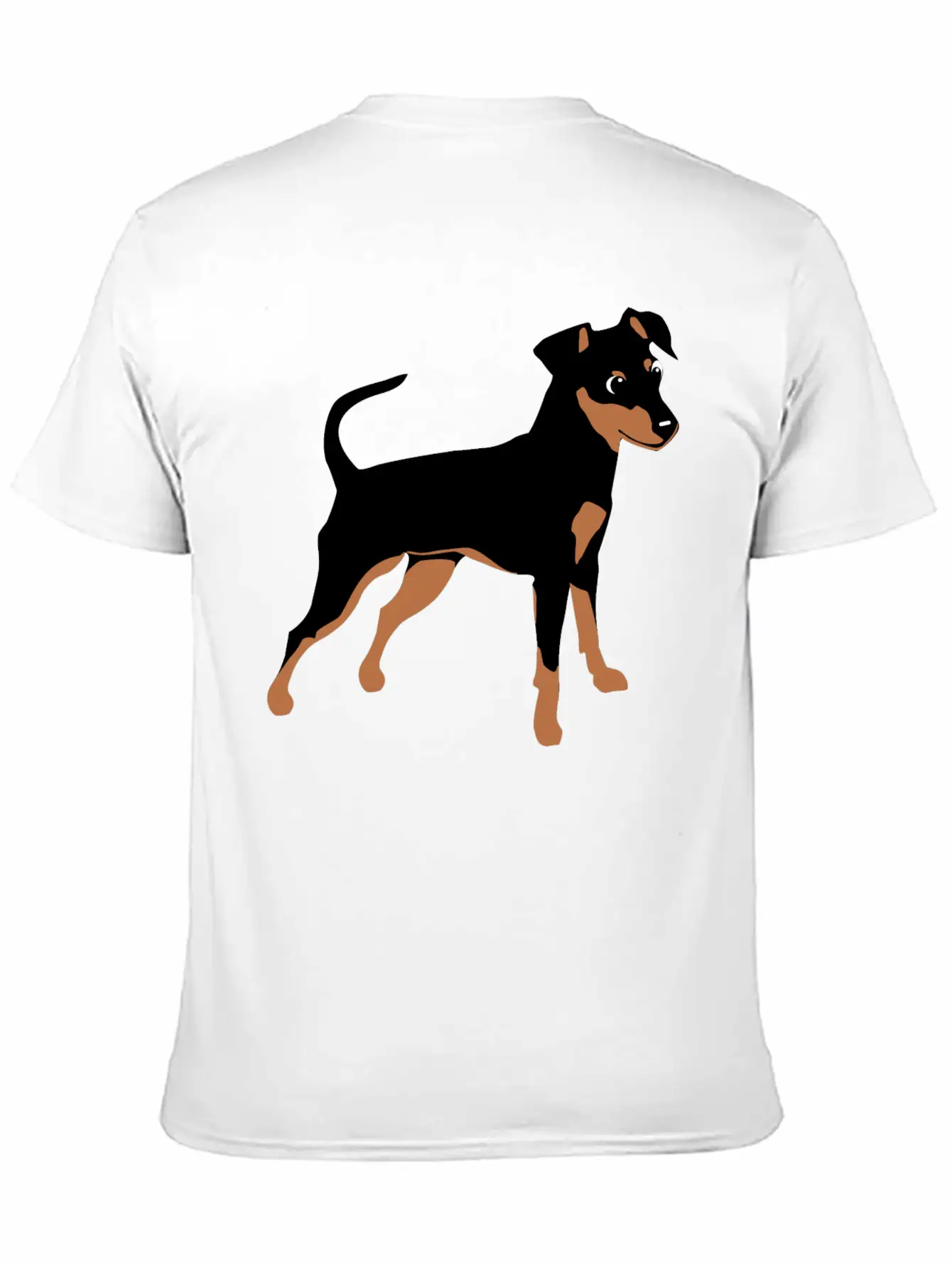 Kookie Cartoon Miniature Pinscher Natural Unisex Short Sleeve Soft Cotton T-Shirt – Casual Everyday Wear