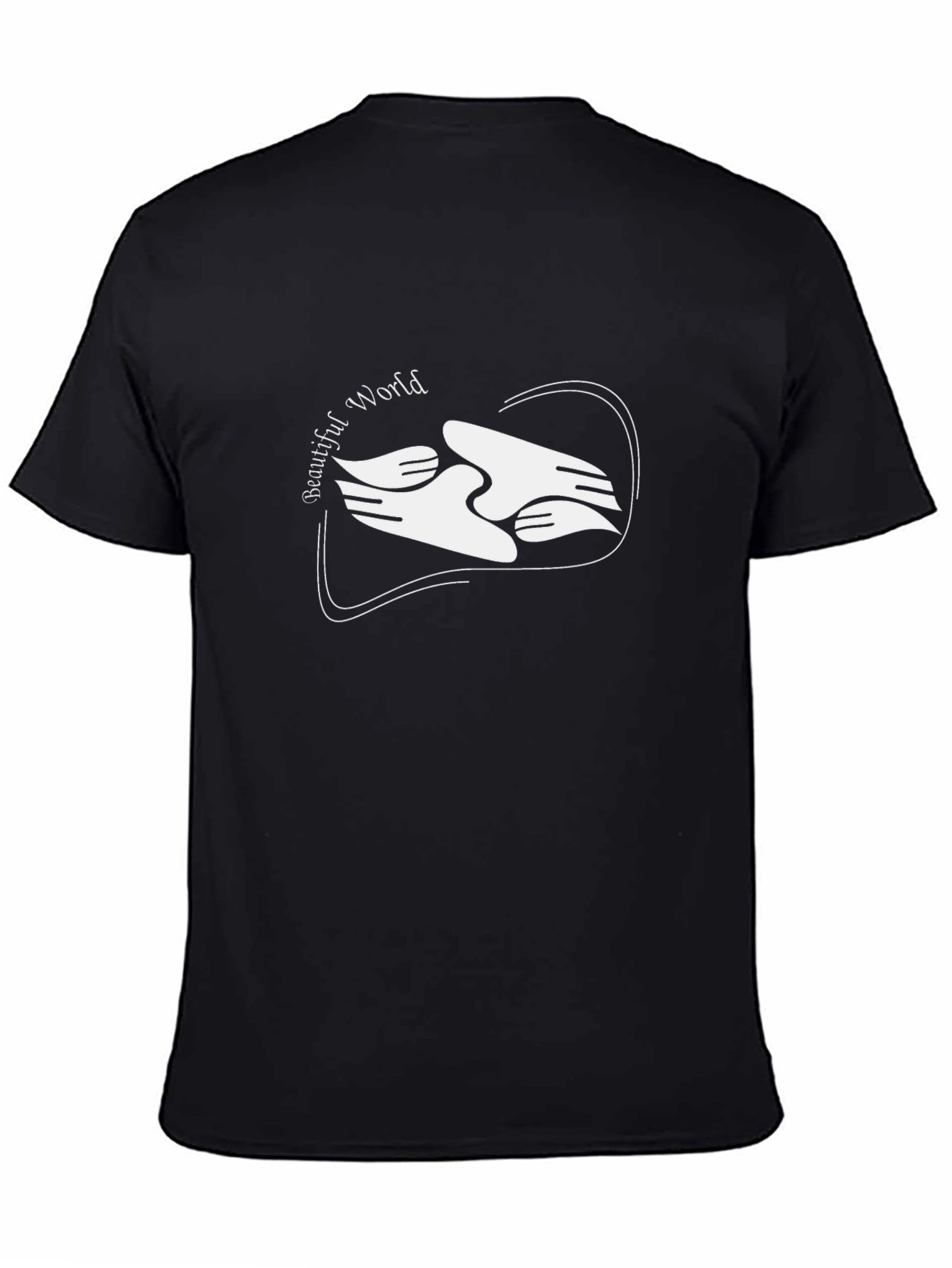 Black Graphic Tee - Beautiful World Design