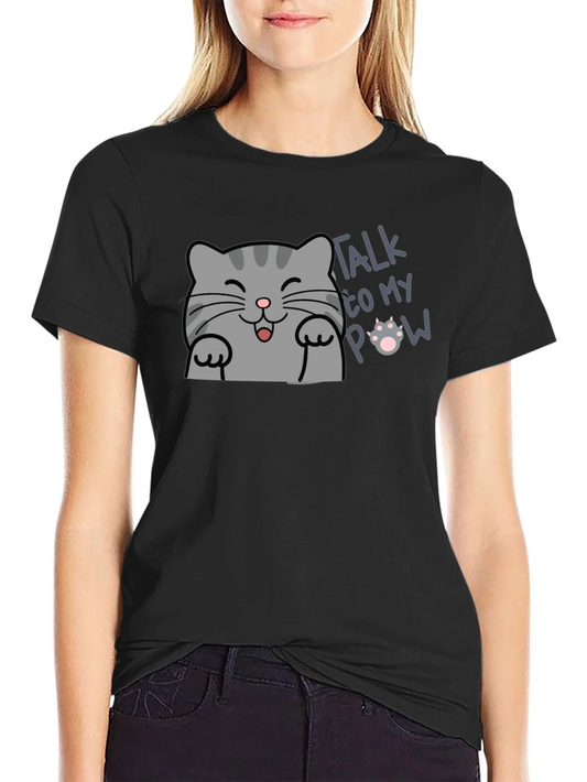 Talk to My Paw Funny Cat T-Shirt