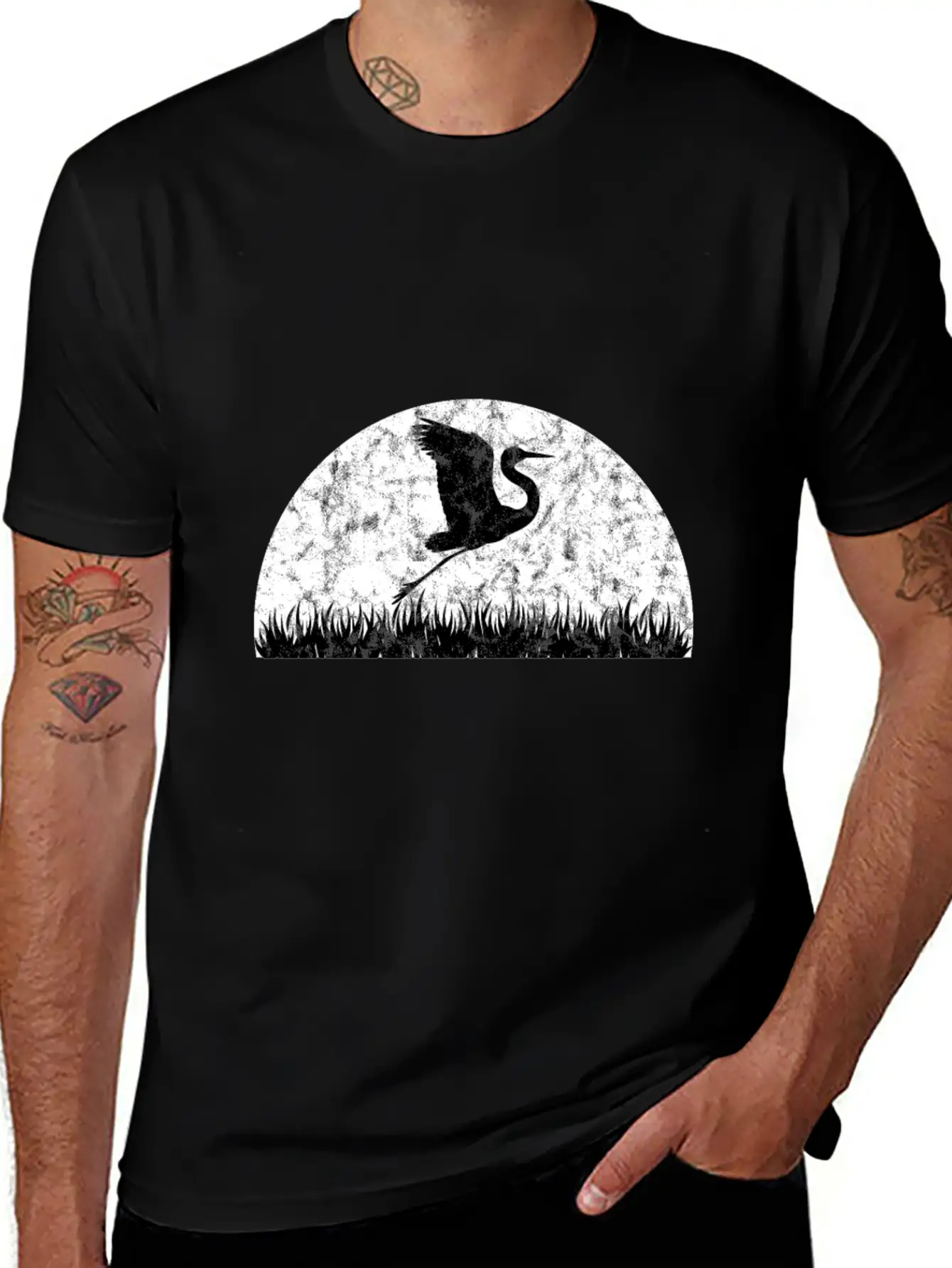 Kranich Japan Heron Herons Comfortable Minimalist Graphic Tee – Summer Style Essential