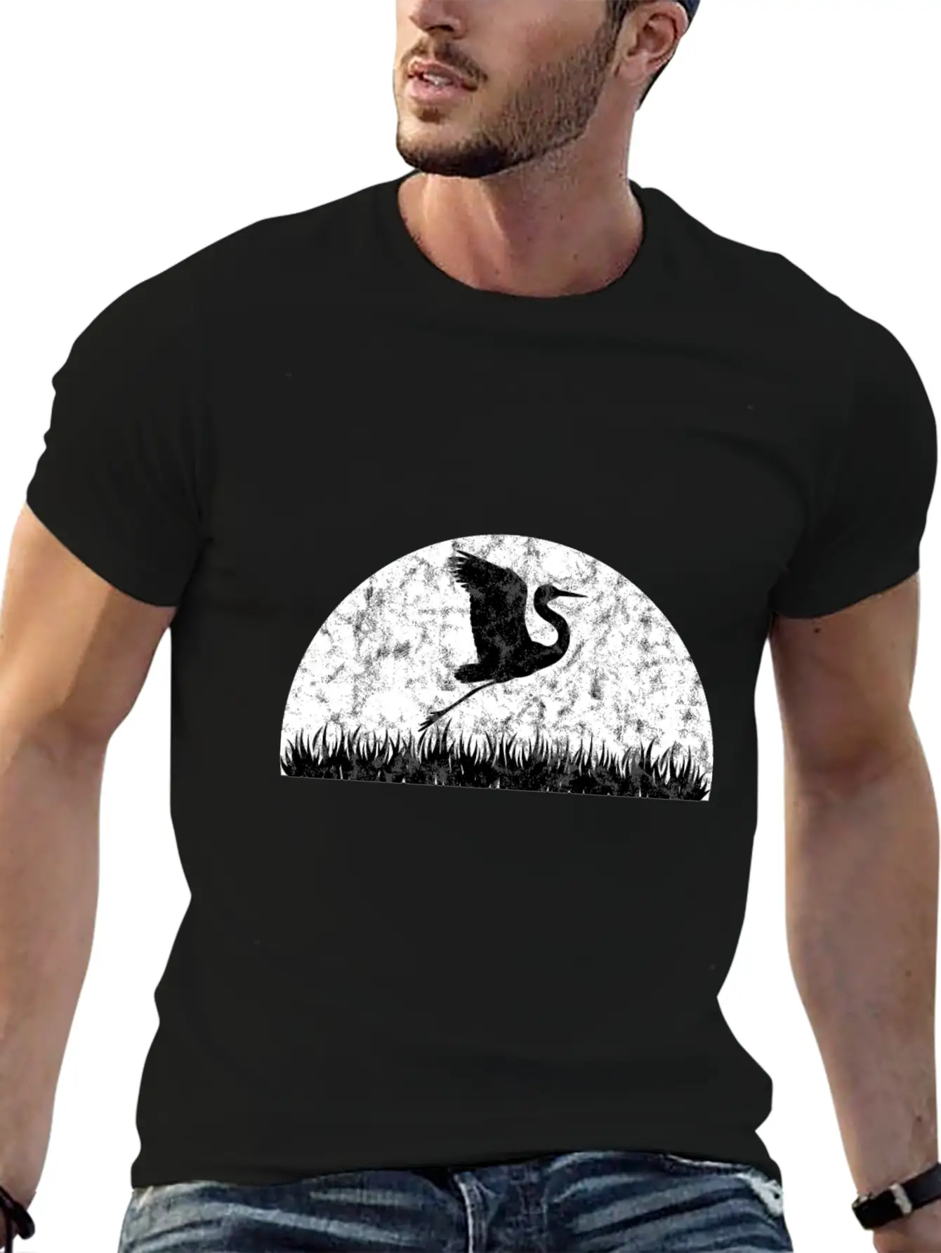 Kranich Japan Heron Herons Comfortable Minimalist Graphic Tee – Summer Style Essential