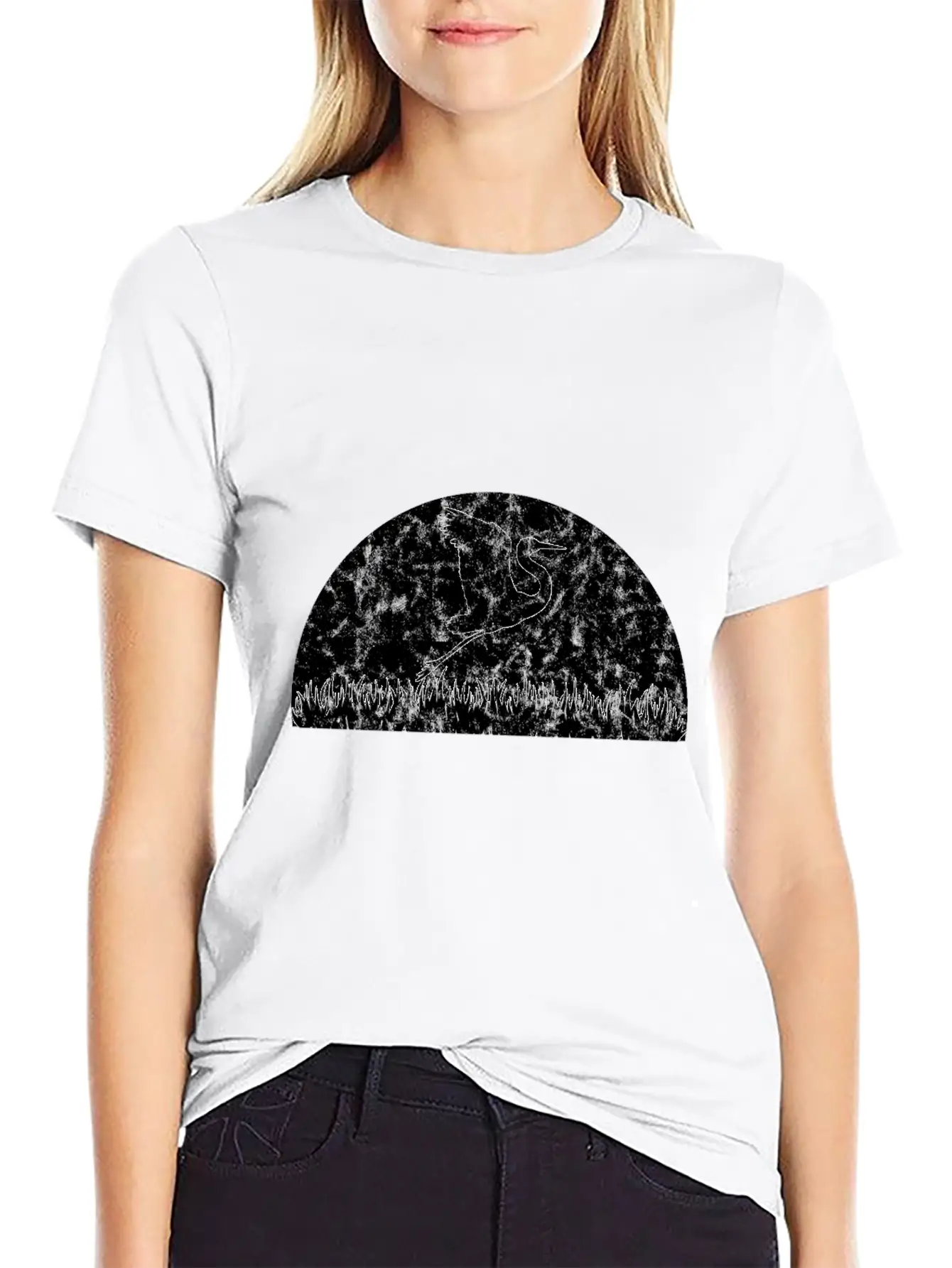 Kranich Japan Heron Herons Comfortable Minimalist Graphic Tee – Summer Style Essential