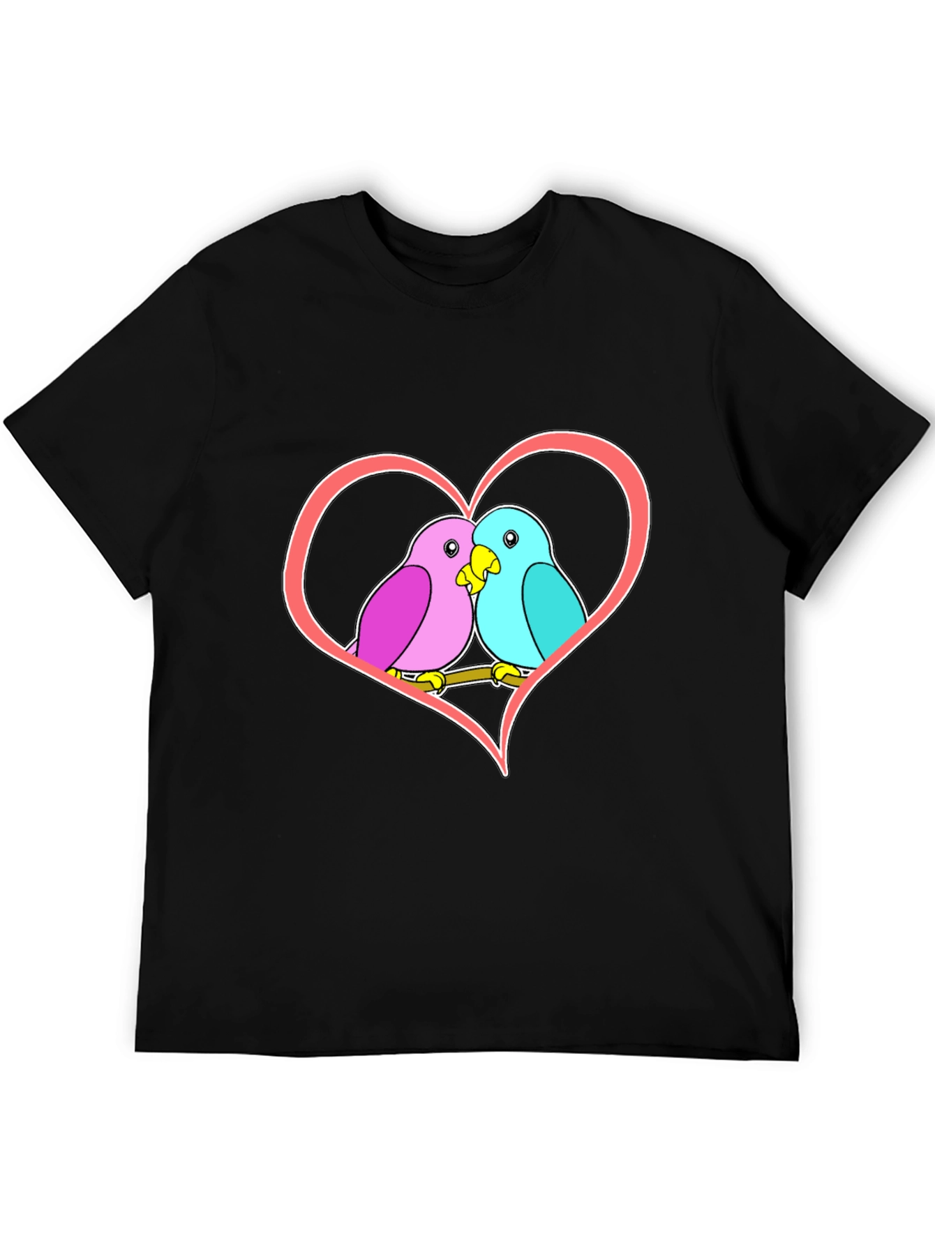 Love Birds Heart Graphic T-Shirt
