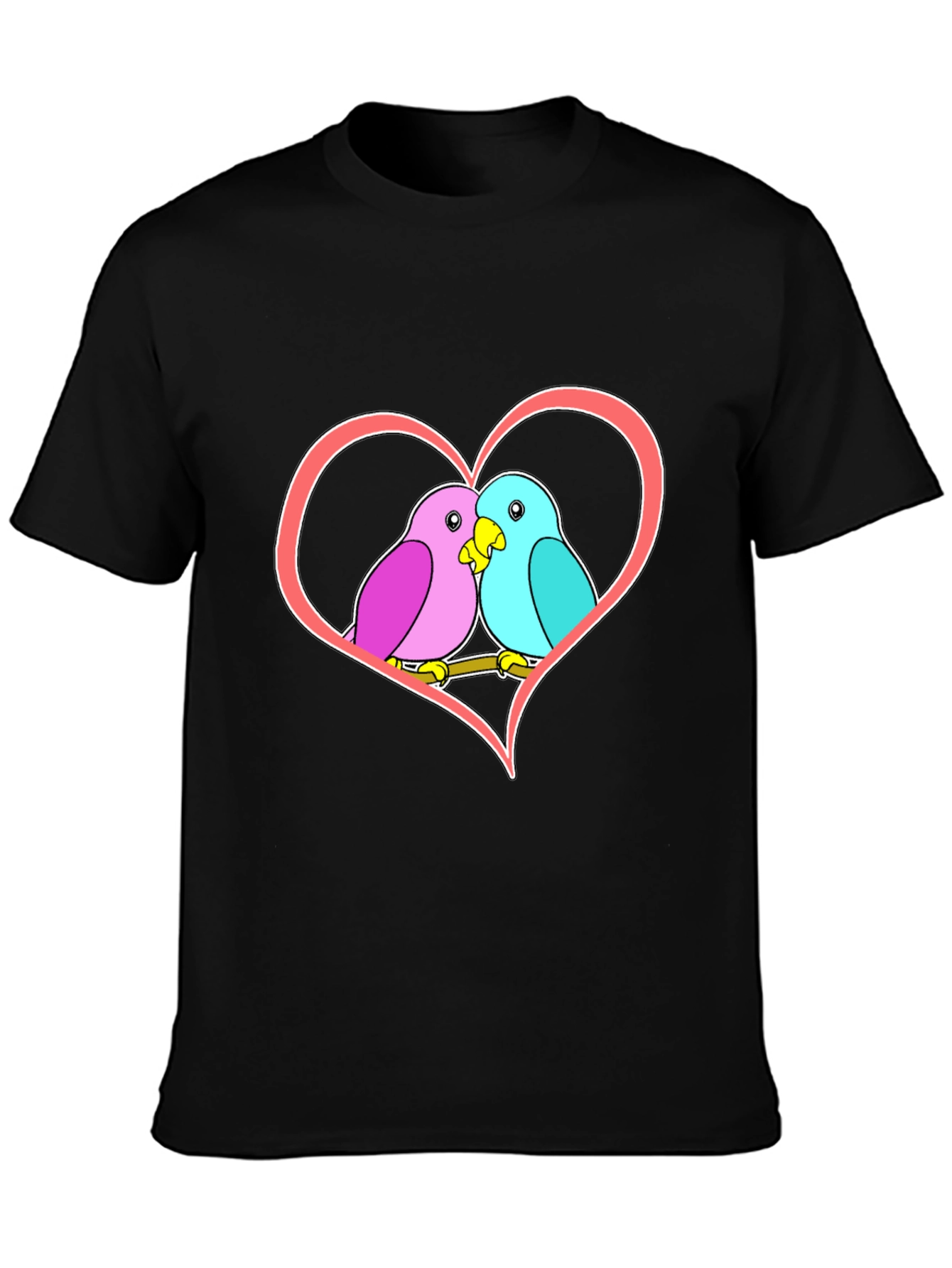 Love Birds Heart Graphic T-Shirt