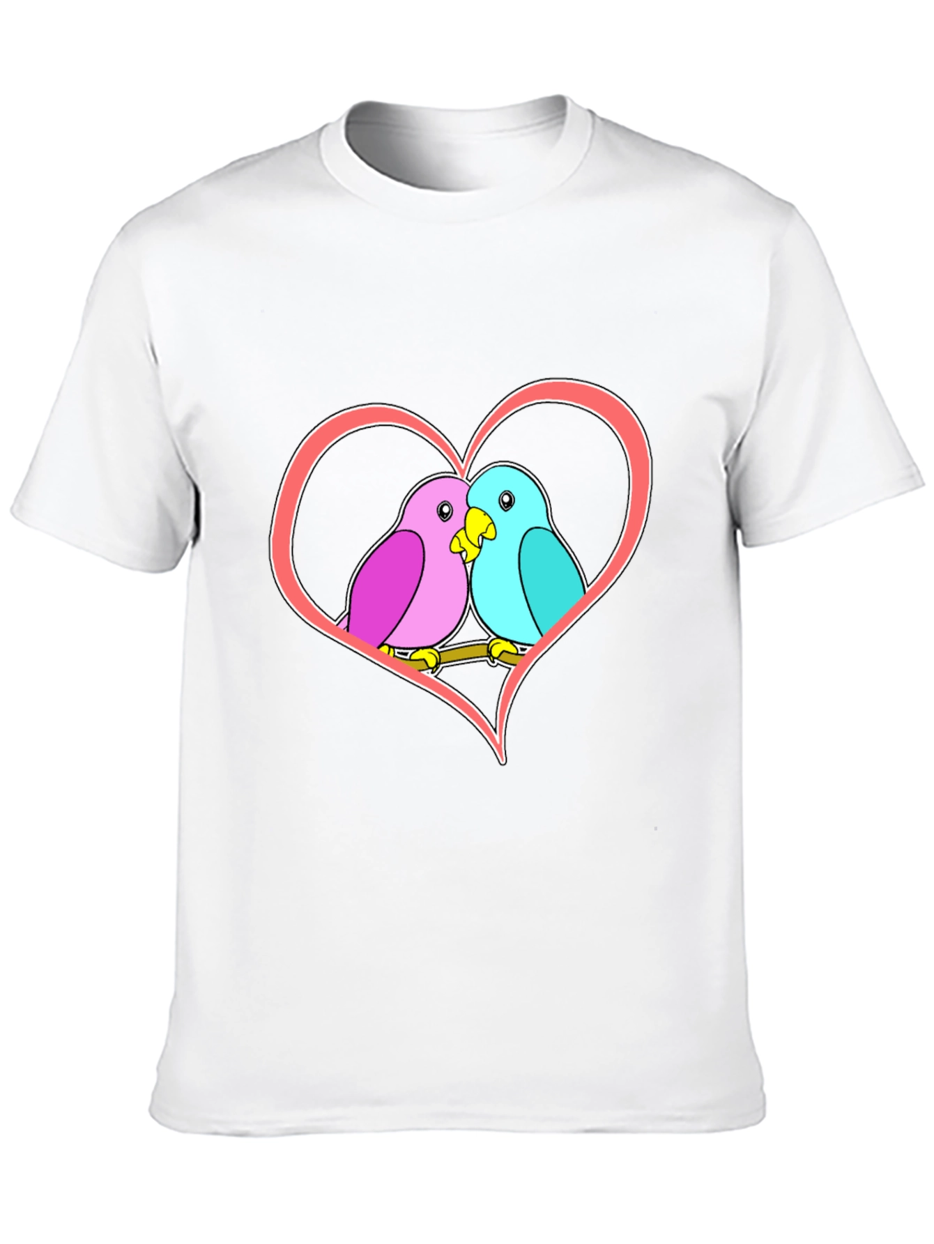 Love Birds Heart Graphic T-Shirt