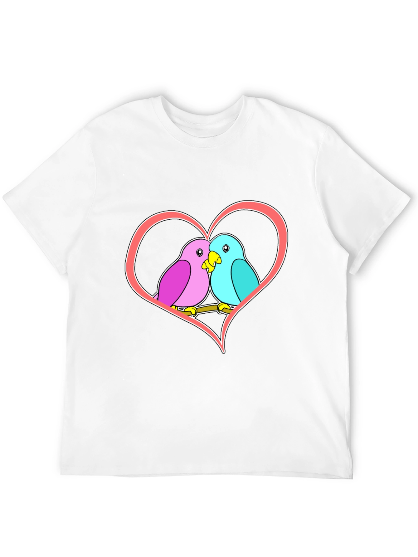 Love Birds Heart Graphic T-Shirt