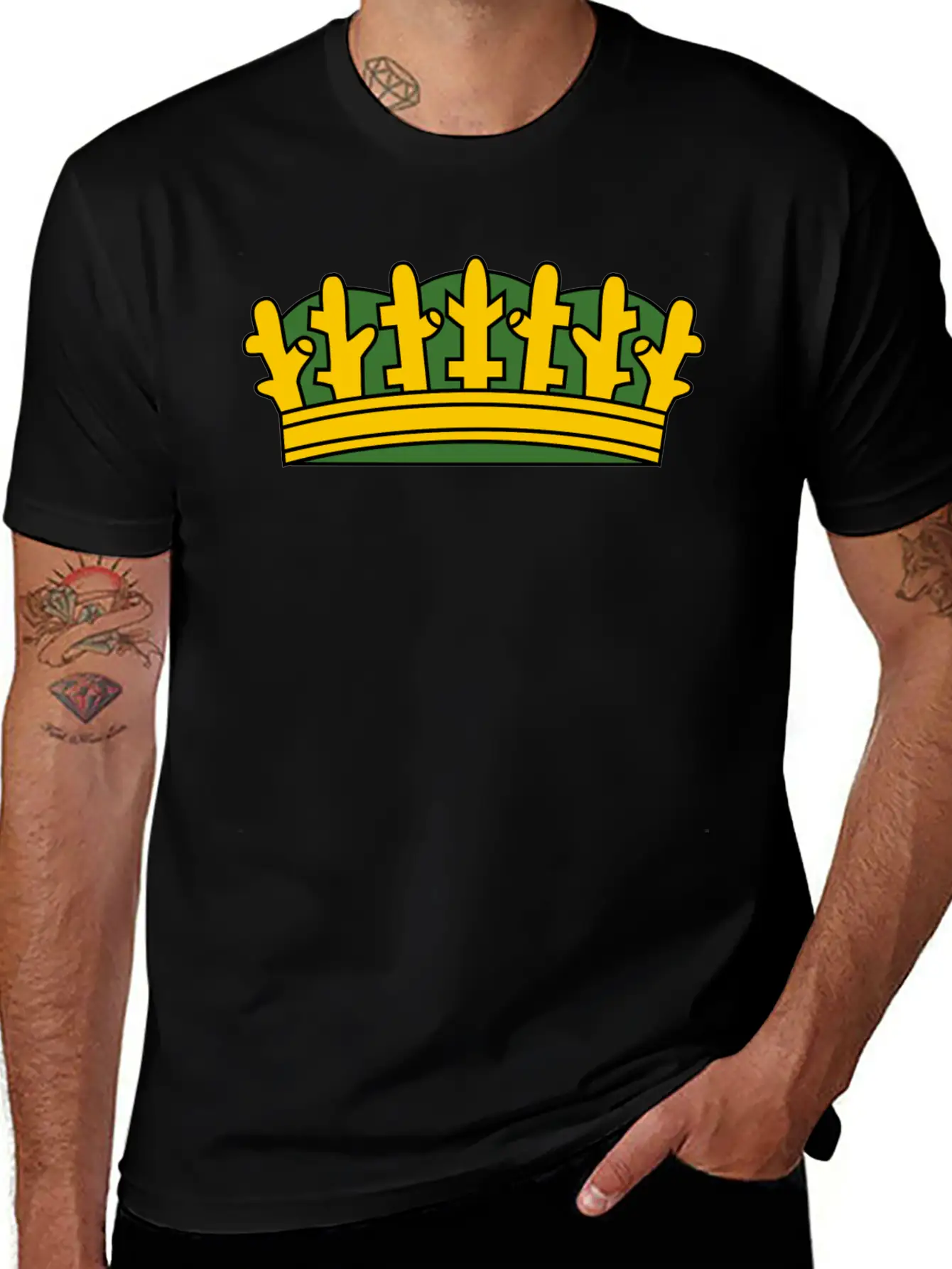 Krone Crown Koenig King Castle Schloss Tower Burg1 Basic Graphic T-Shirt – Daily Comfort In Soft Cotton
