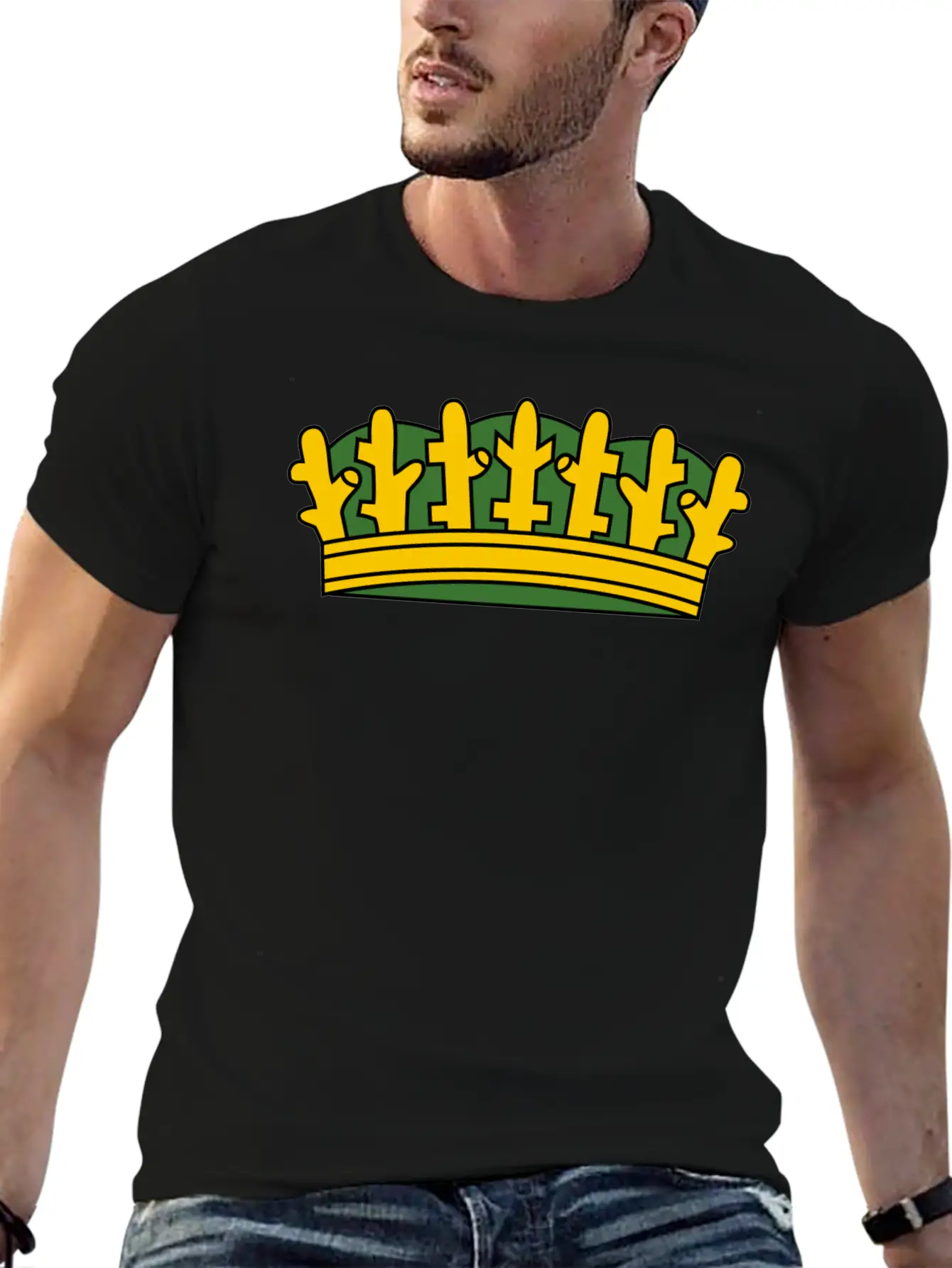 Krone Crown Koenig King Castle Schloss Tower Burg1 Basic Graphic T-Shirt – Daily Comfort In Soft Cotton