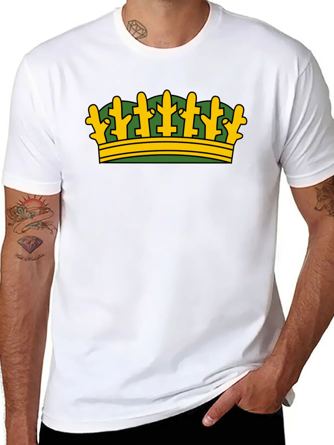 Krone Crown Koenig King Castle Schloss Tower Burg1 Basic Graphic T-Shirt – Daily Comfort In Soft Cotton