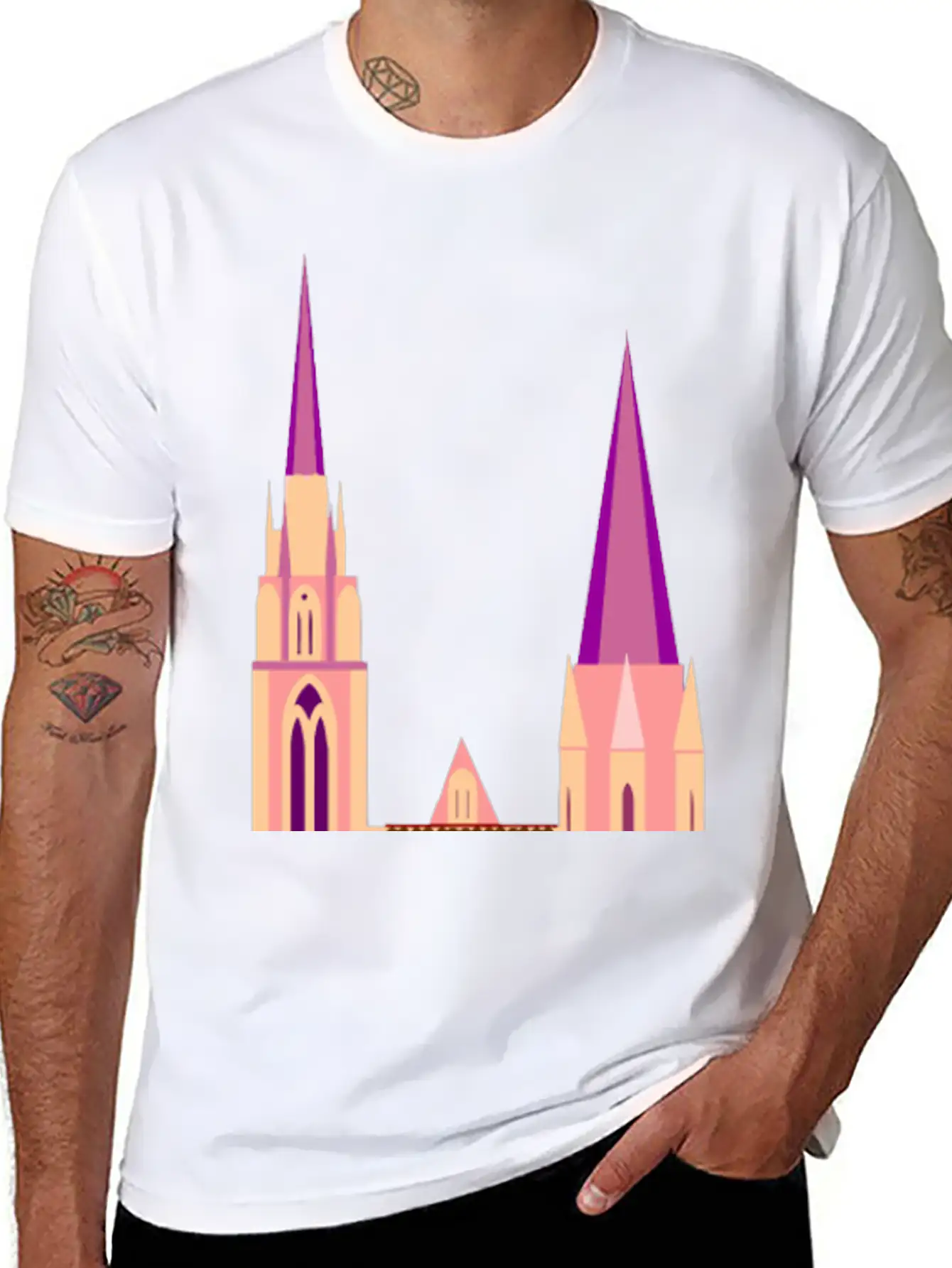 Krone Crown Koenig King Castle Schloss Tower Burg2 Unisex Short Sleeve Soft Cotton T-Shirt – Casual Everyday Wear