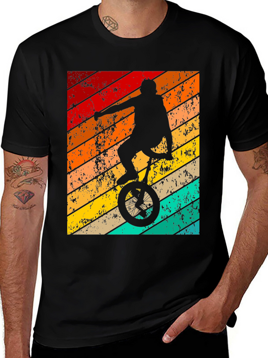 Retro Unicycle Rider Graphic Tee