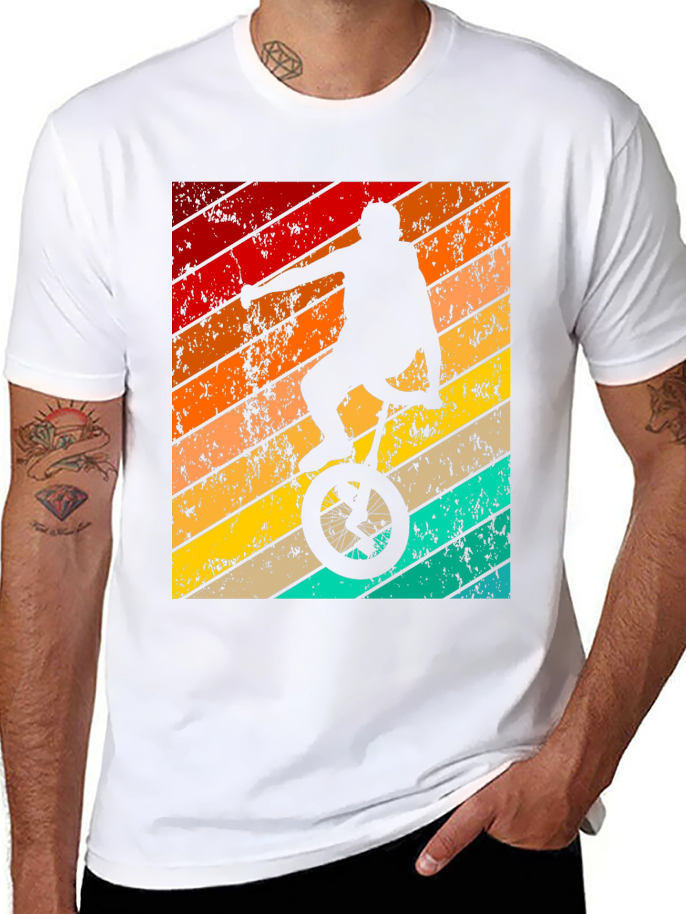 Retro Unicycle Rider Graphic Tee