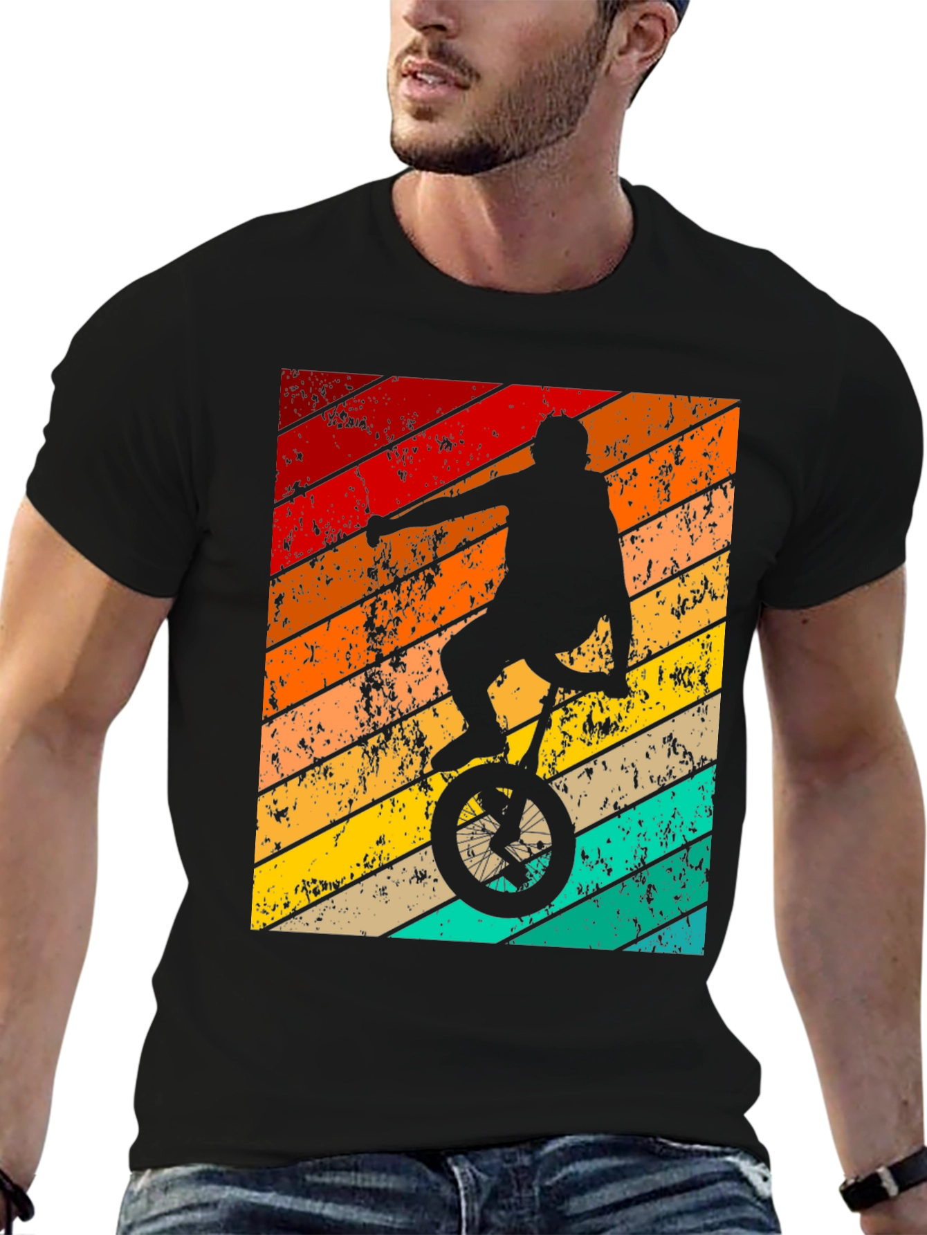 Retro Unicycle Rider Graphic Tee