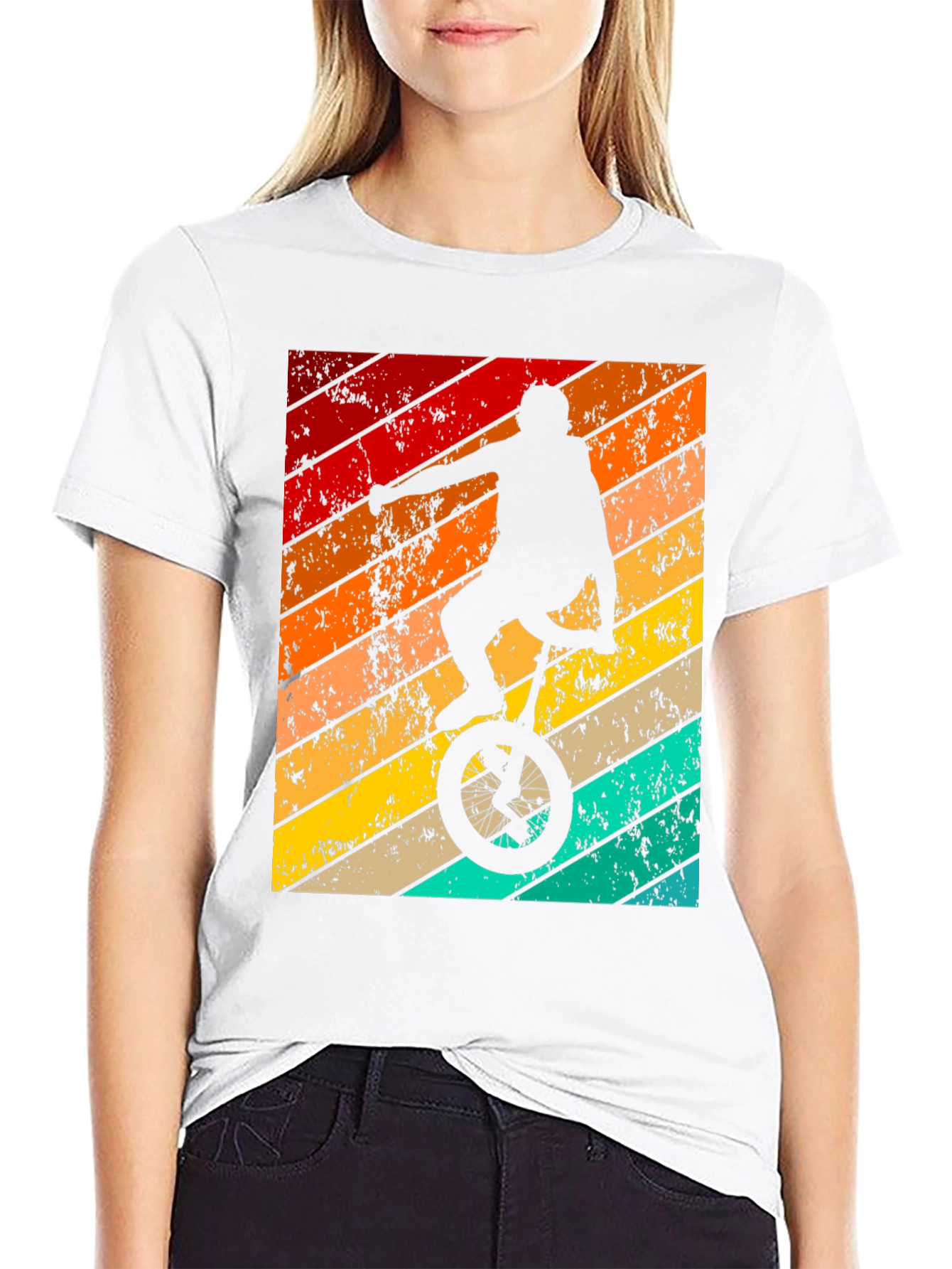 Retro Unicycle Rider Graphic Tee