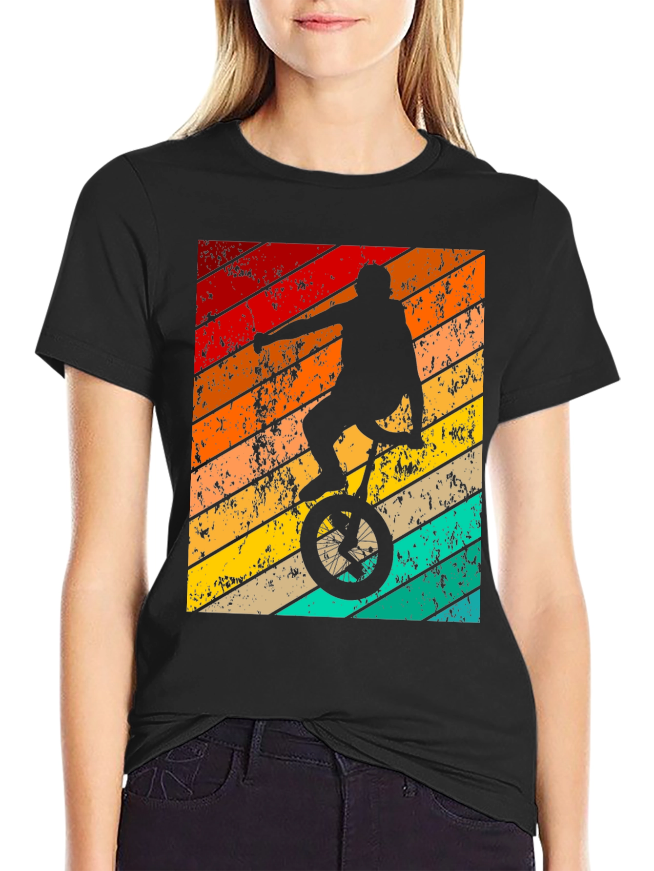 Retro Unicycle Rider Graphic Tee