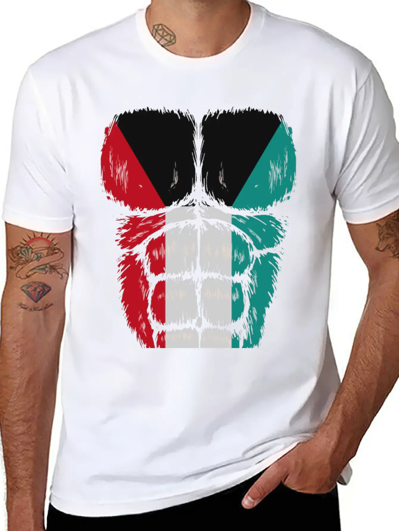 Kuwait Flag Hulk Muscles Stylish Everyday T-Shirt – Unisex Basic Cotton Tee