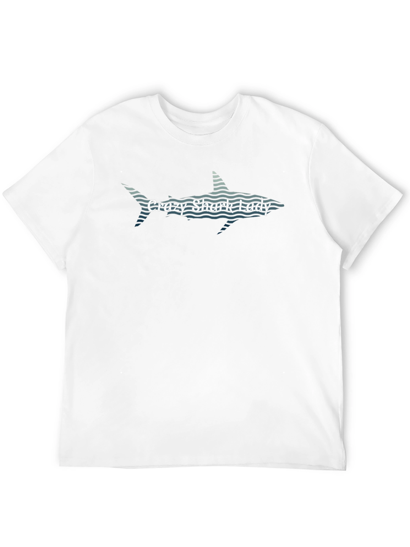 Crazy Shark Lady Black T-Shirt