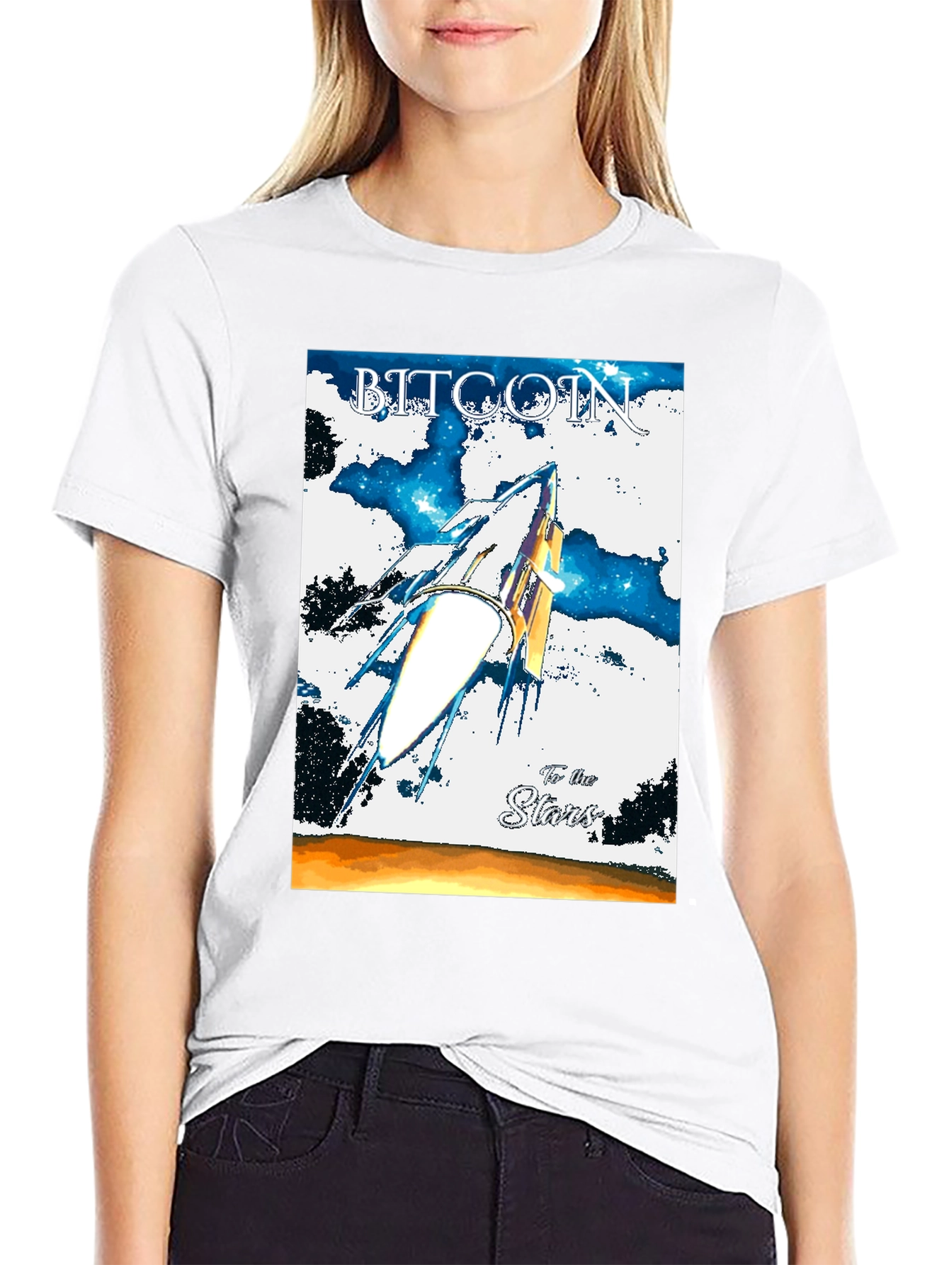 Bitcoin To the Stars Graphic T-Shirt