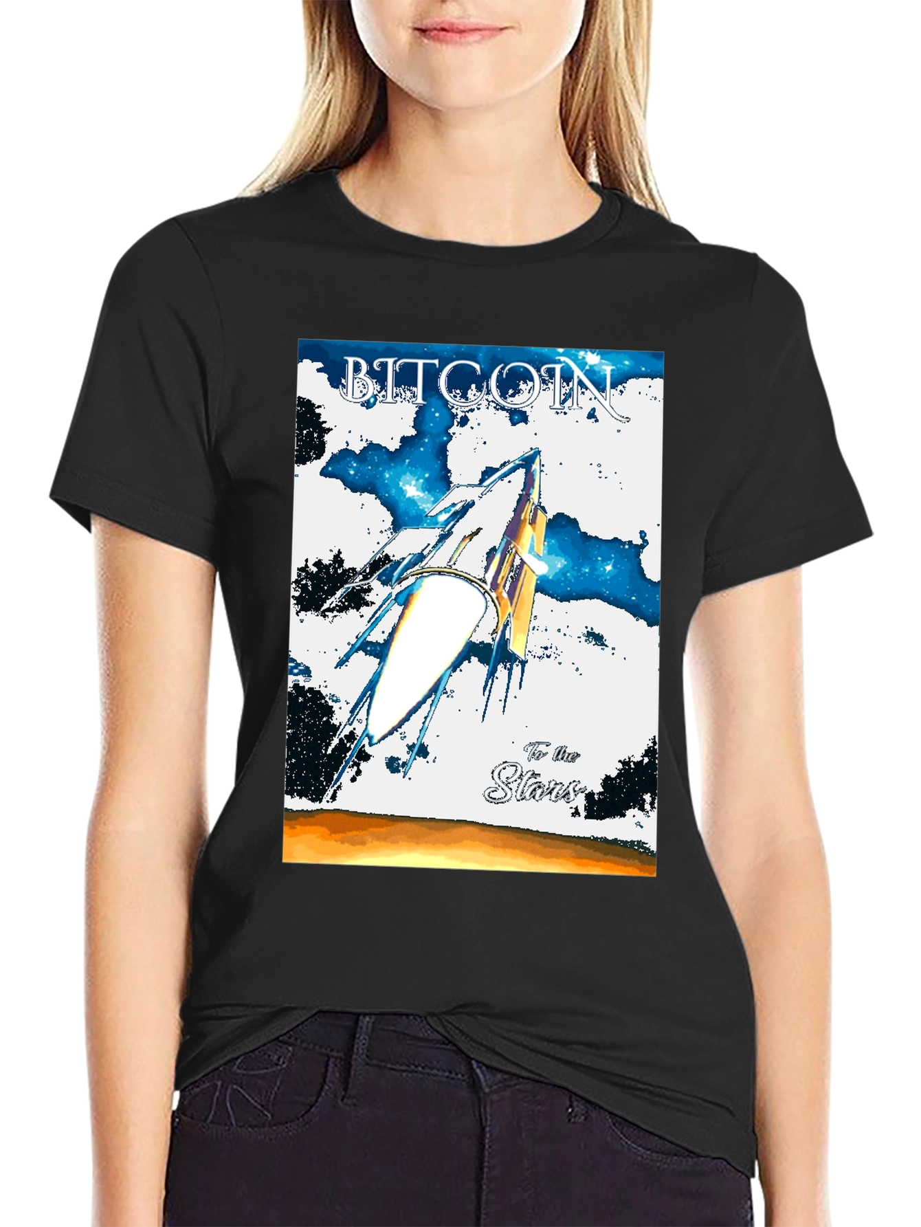 Bitcoin To the Stars Graphic T-Shirt