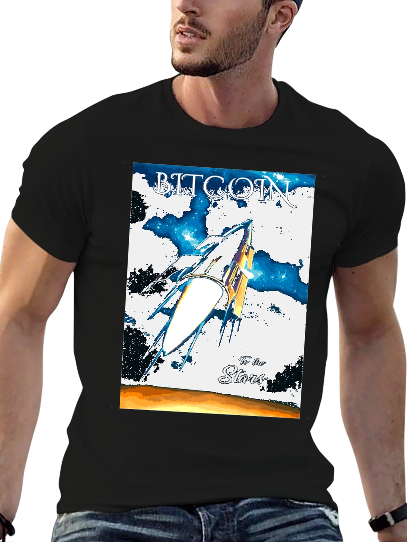 Bitcoin To the Stars Graphic T-Shirt