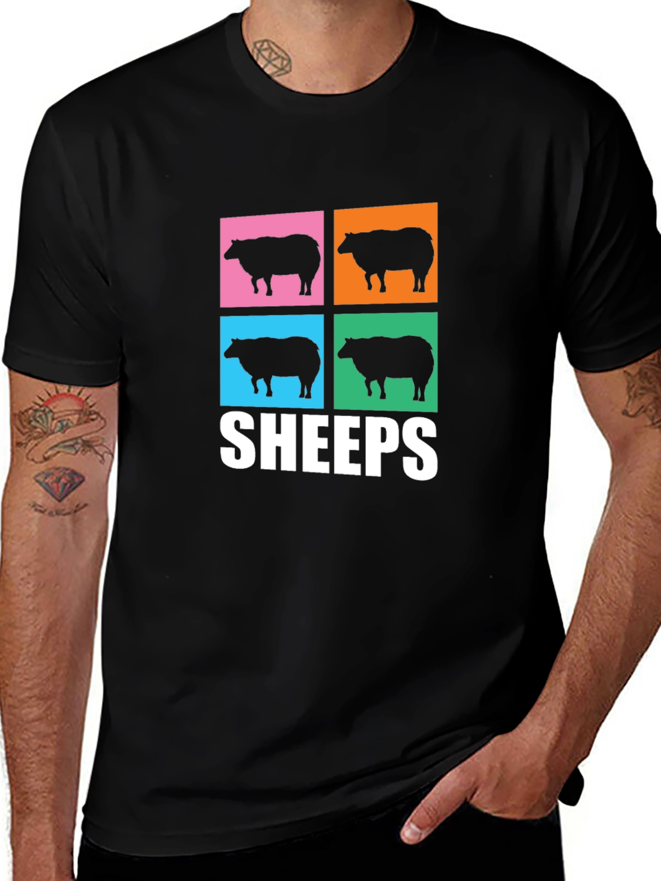 Pop Art Sheeps T-Shirt - Unique Graphic Tee