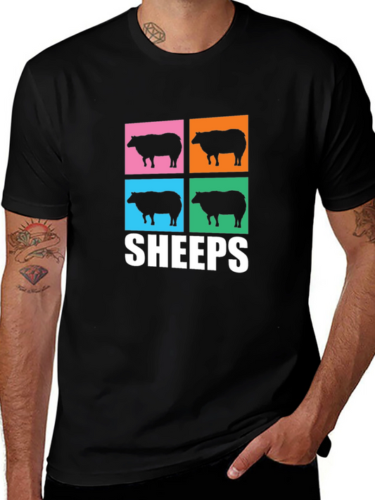 Pop Art Sheeps T-Shirt - Unique Graphic Tee