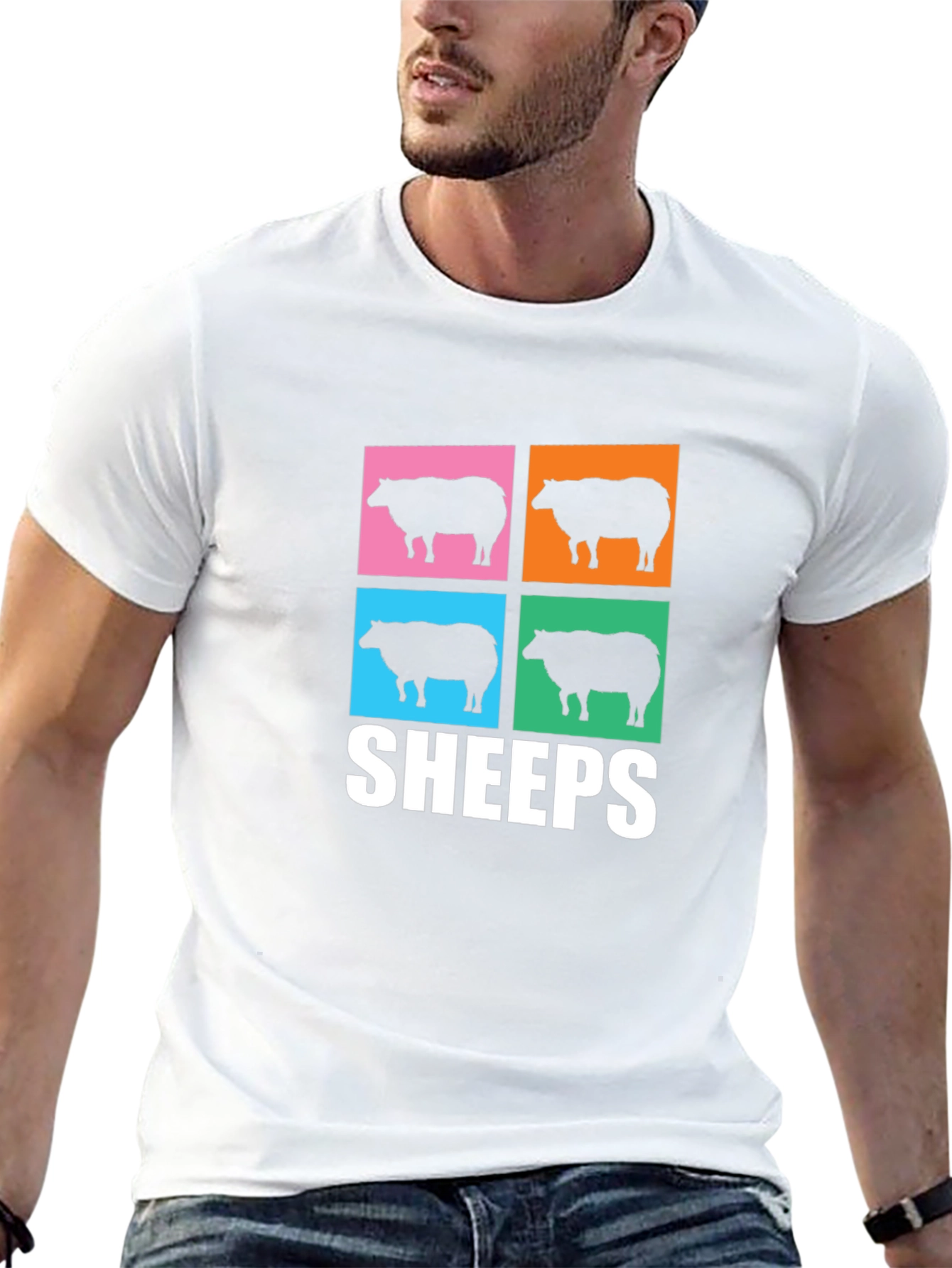 Pop Art Sheeps T-Shirt - Unique Graphic Tee