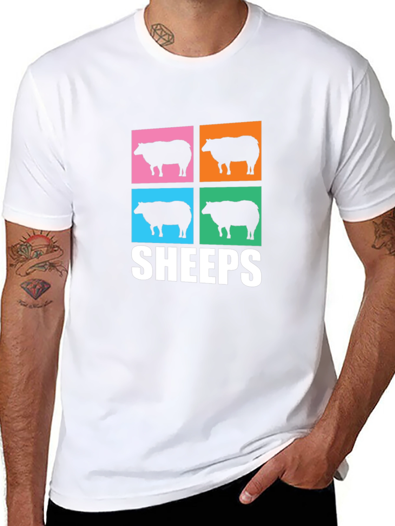 Pop Art Sheeps T-Shirt - Unique Graphic Tee