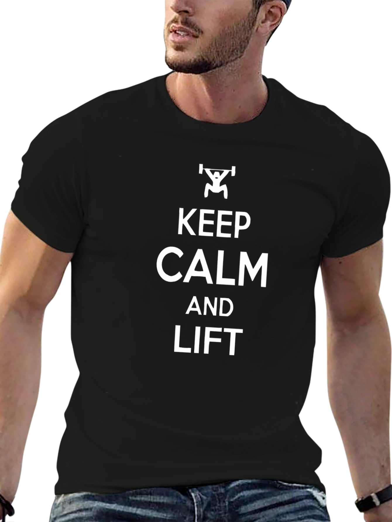 Keep Calm and Lift Black Graphic T-Shirt