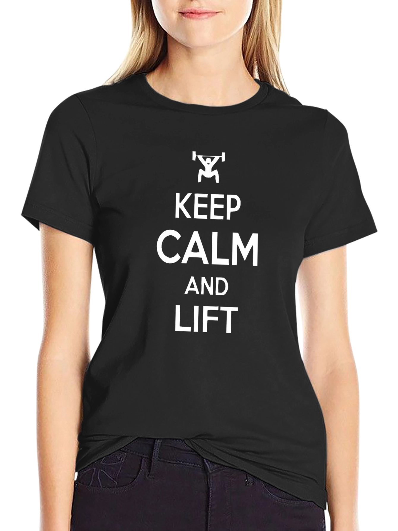 Keep Calm and Lift Black Graphic T-Shirt