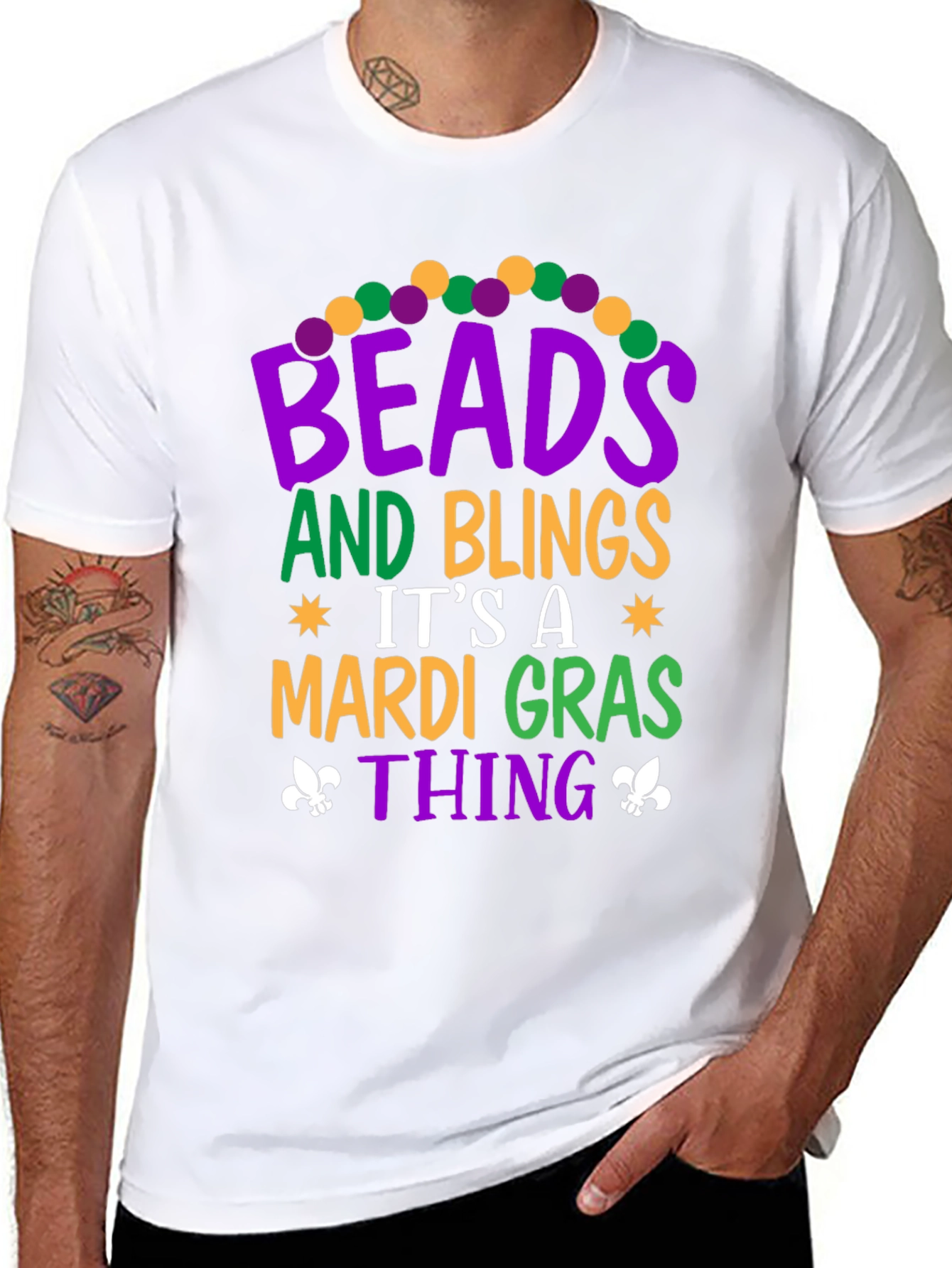 Mardi Gras Beads & Bling T-Shirt