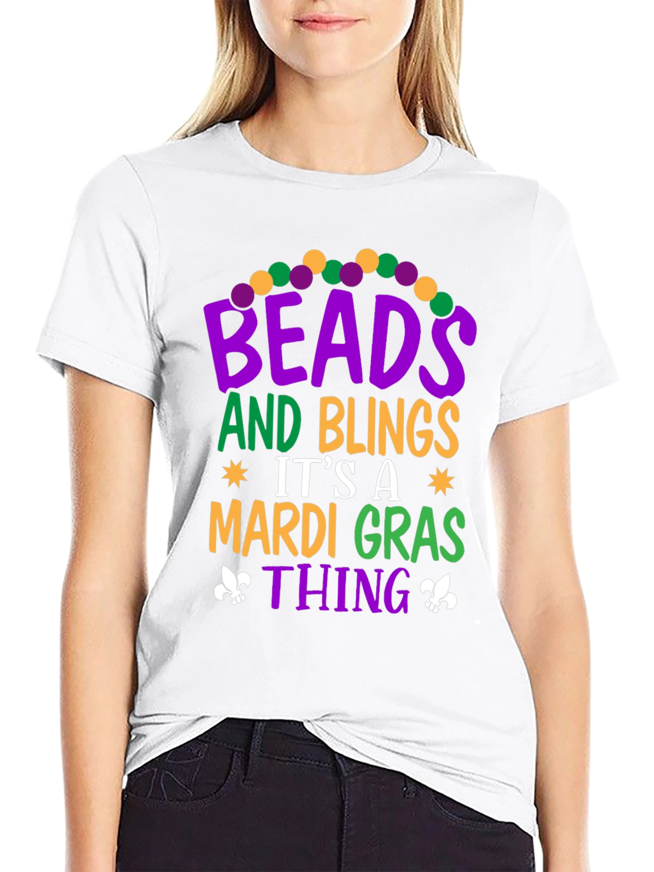 Mardi Gras Beads & Bling T-Shirt