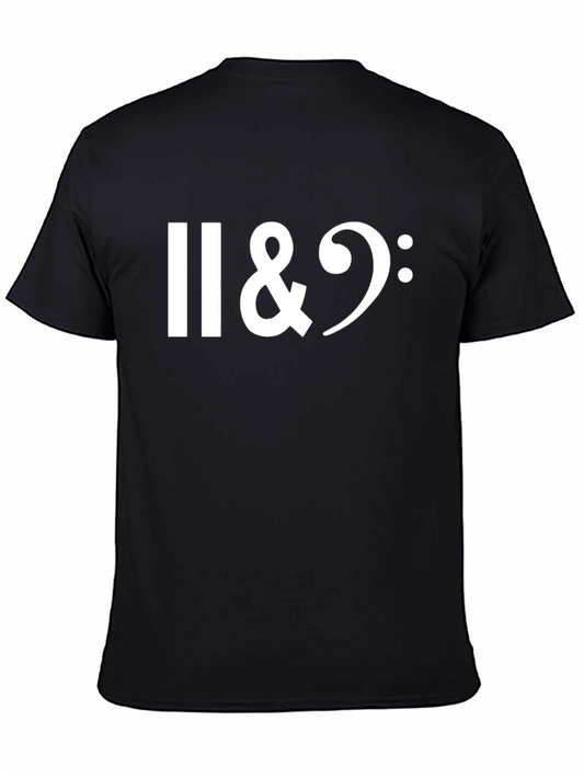 Mens Music Note Graphic T-Shirt - Black