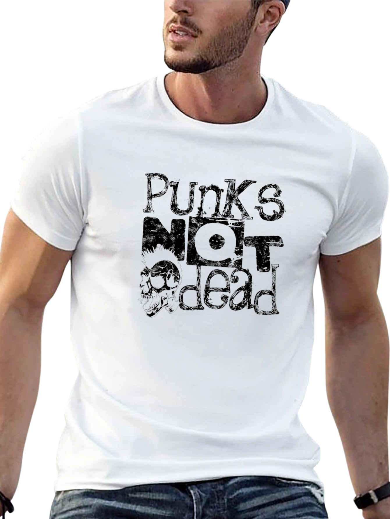 Punks Not Dead Graphic Tee - Black Cotton T-Shirt