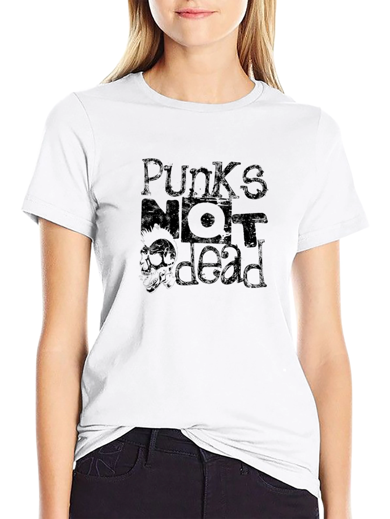 Punks Not Dead Graphic Tee - Black Cotton T-Shirt