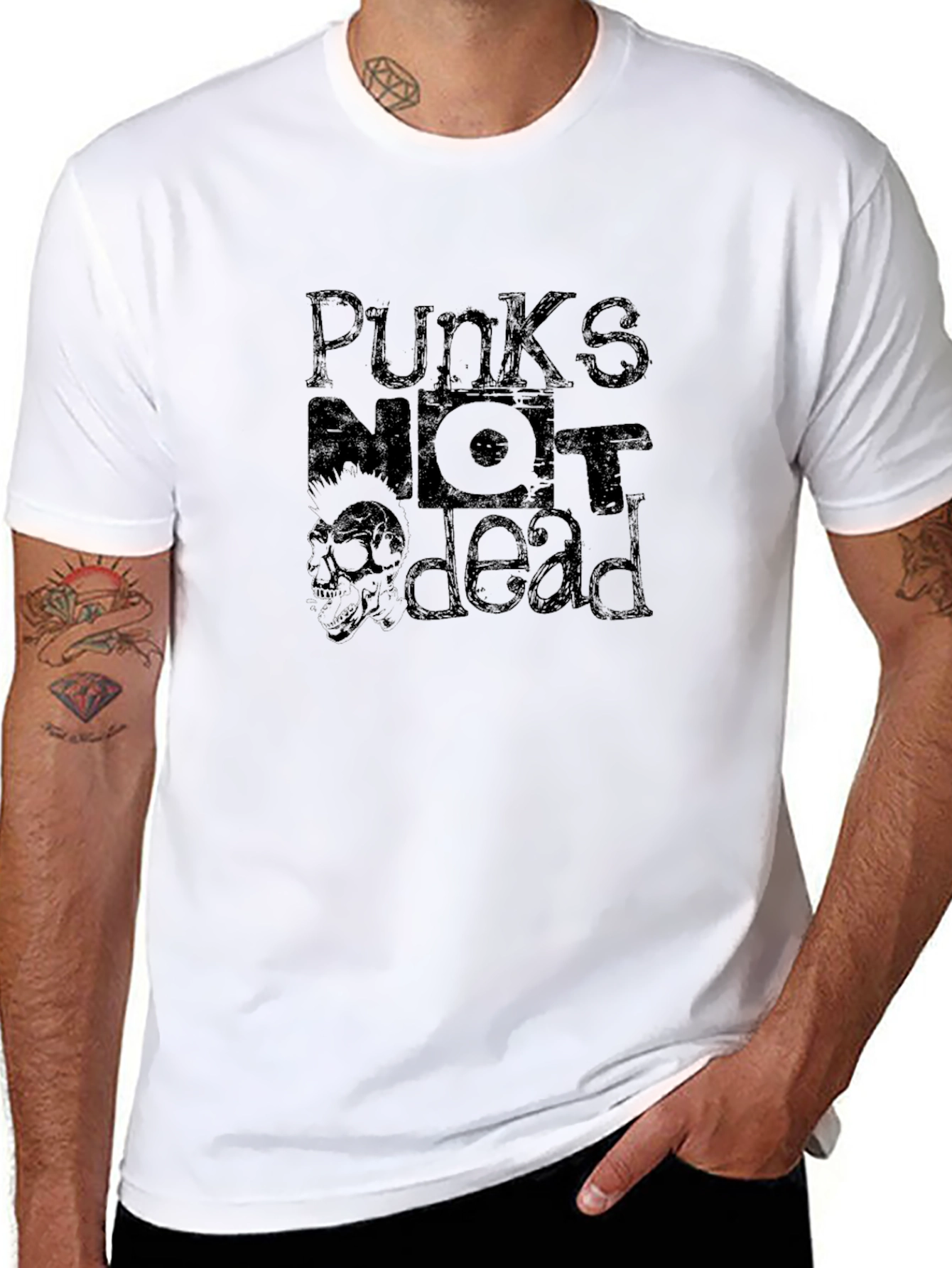 Punks Not Dead Graphic Tee - Black Cotton T-Shirt