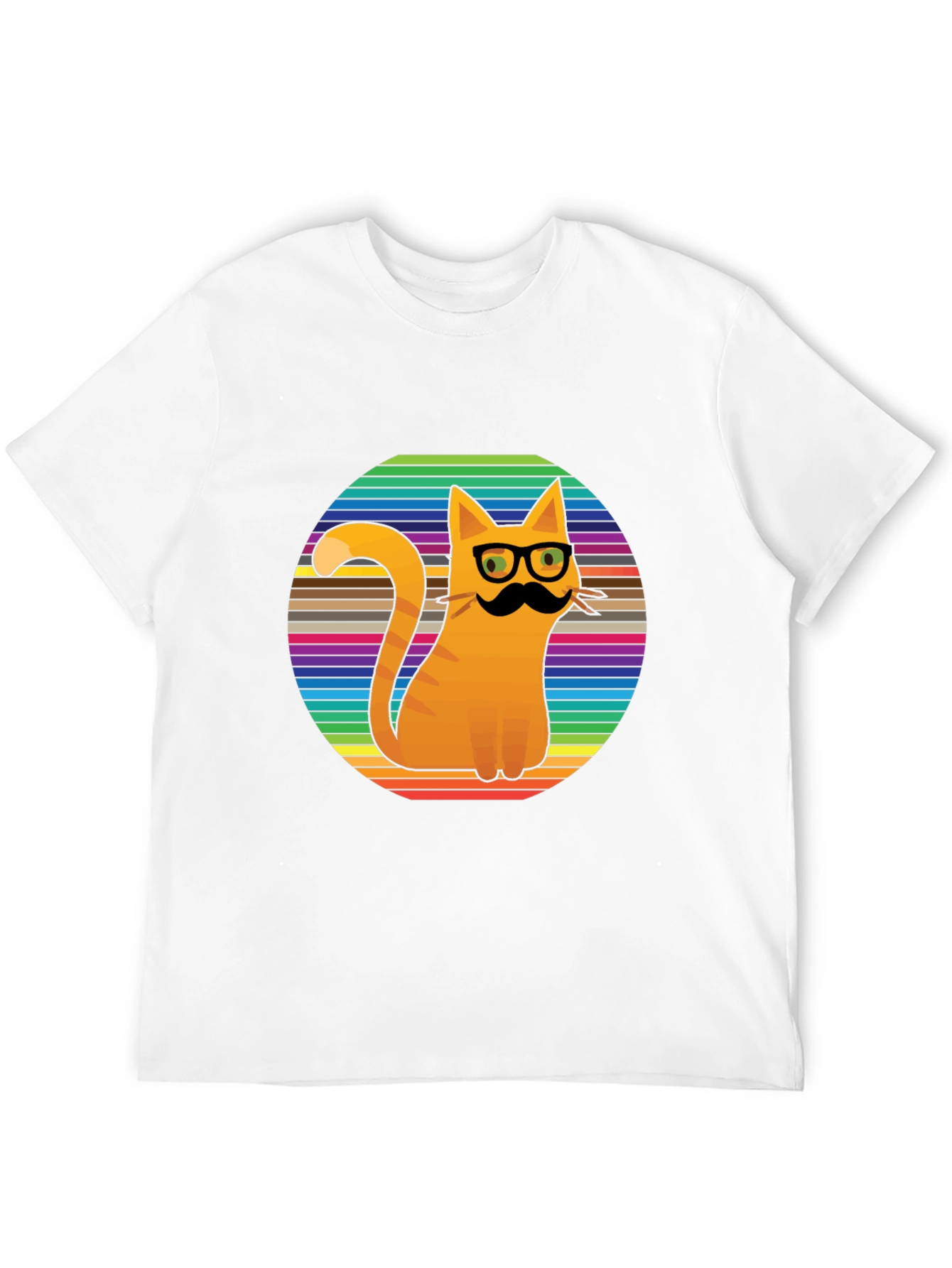 Cool Cat Tee - Striped Background