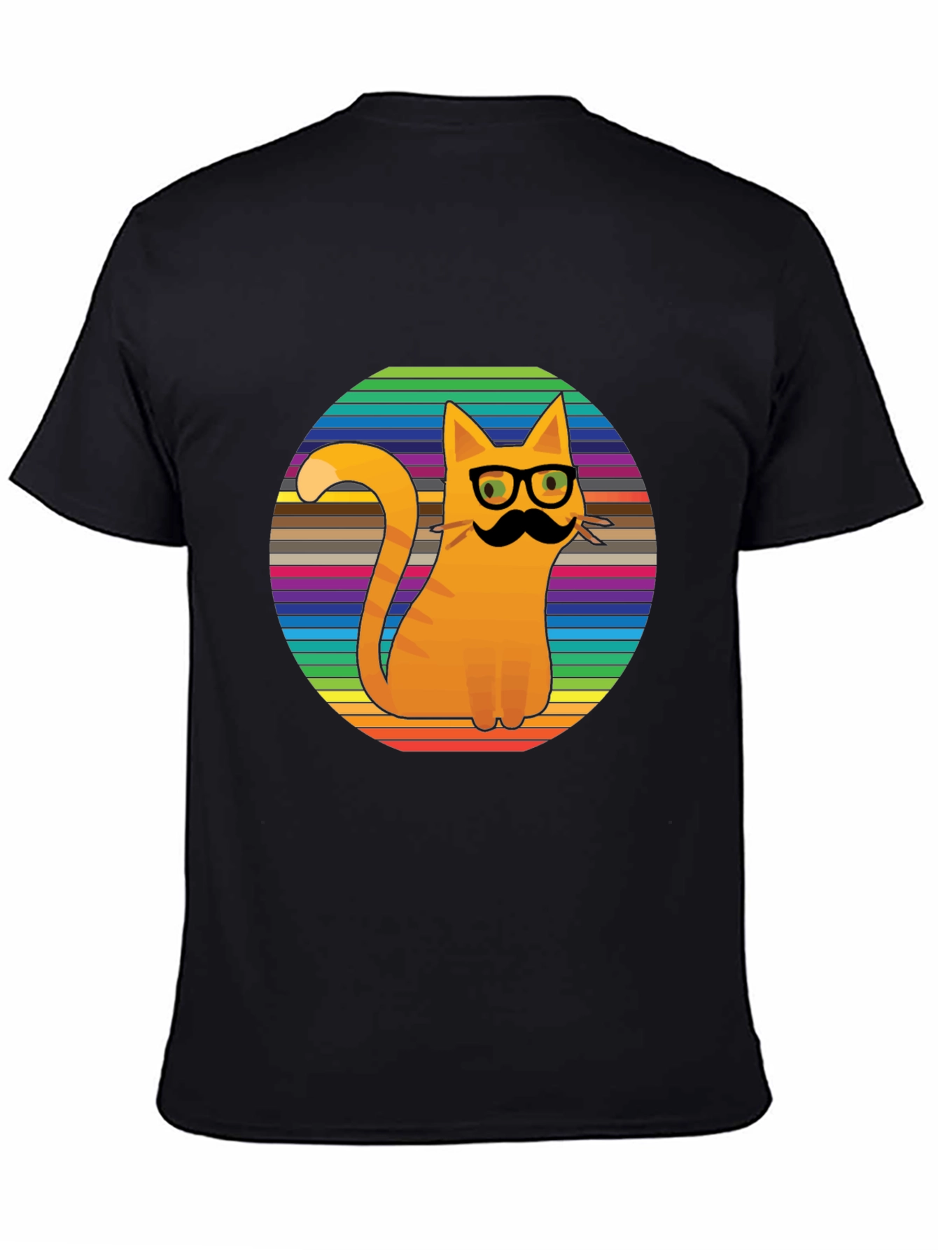 Cool Cat Tee - Striped Background