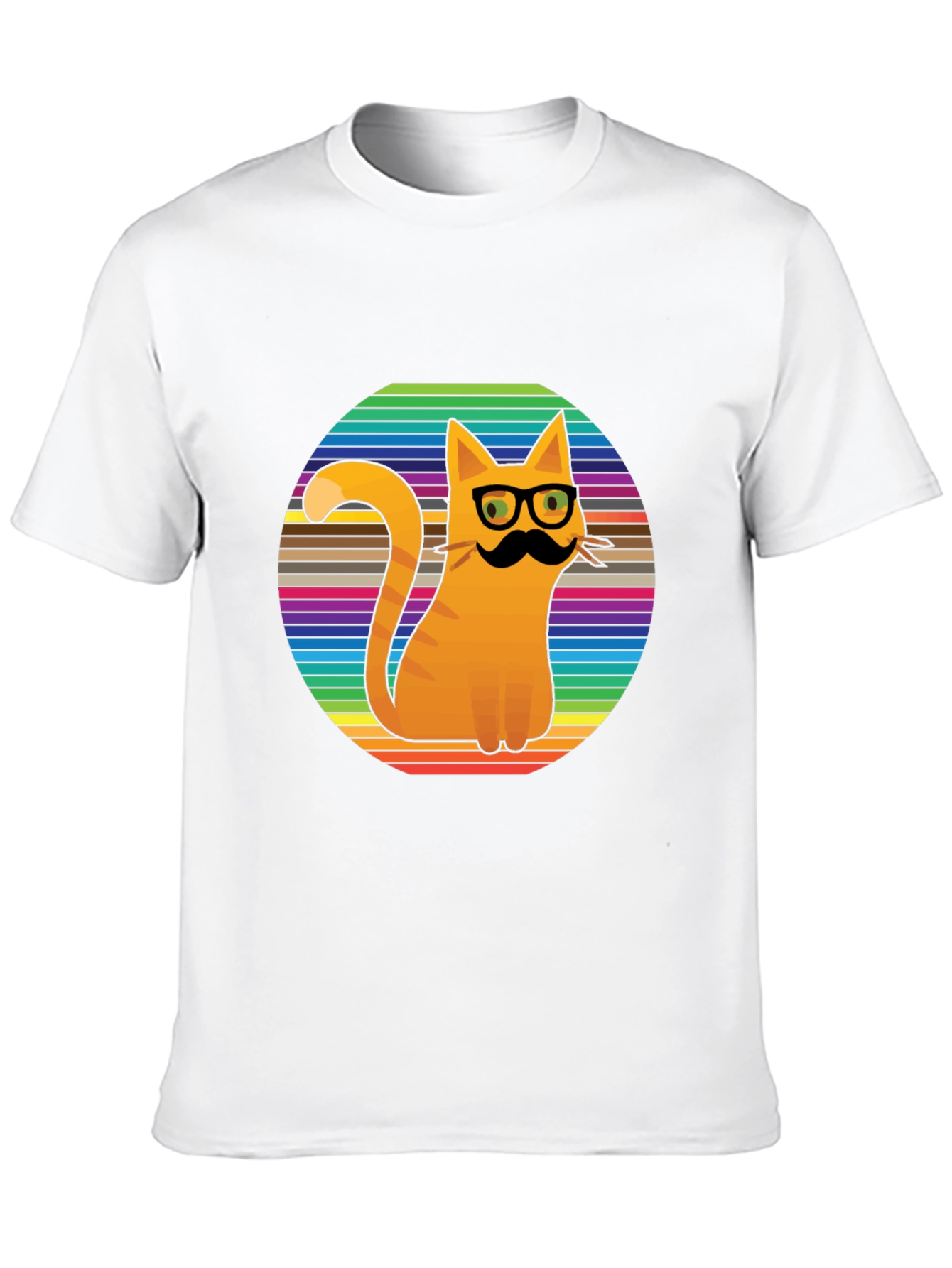Cool Cat Tee - Striped Background