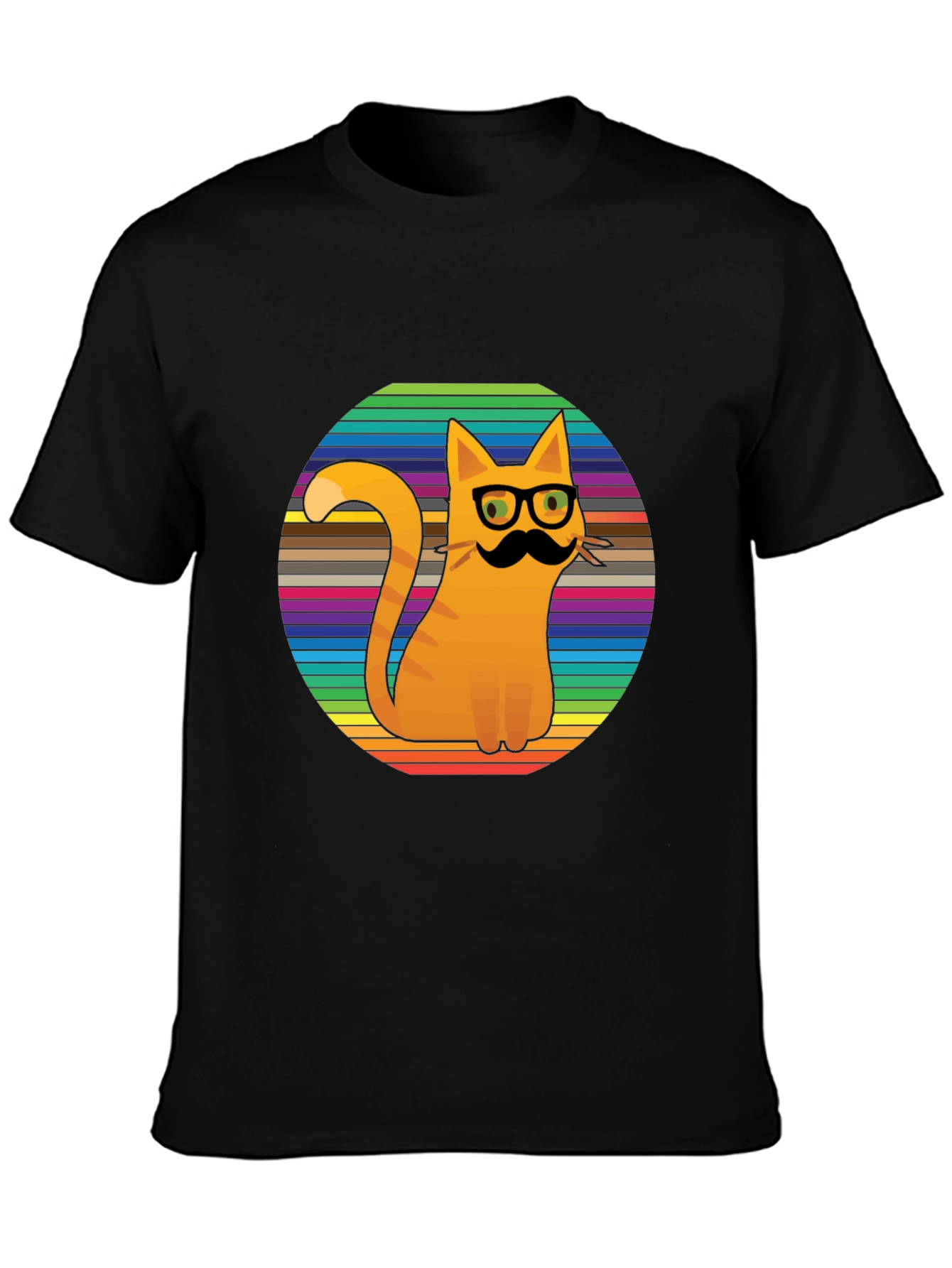 Cool Cat Tee - Striped Background